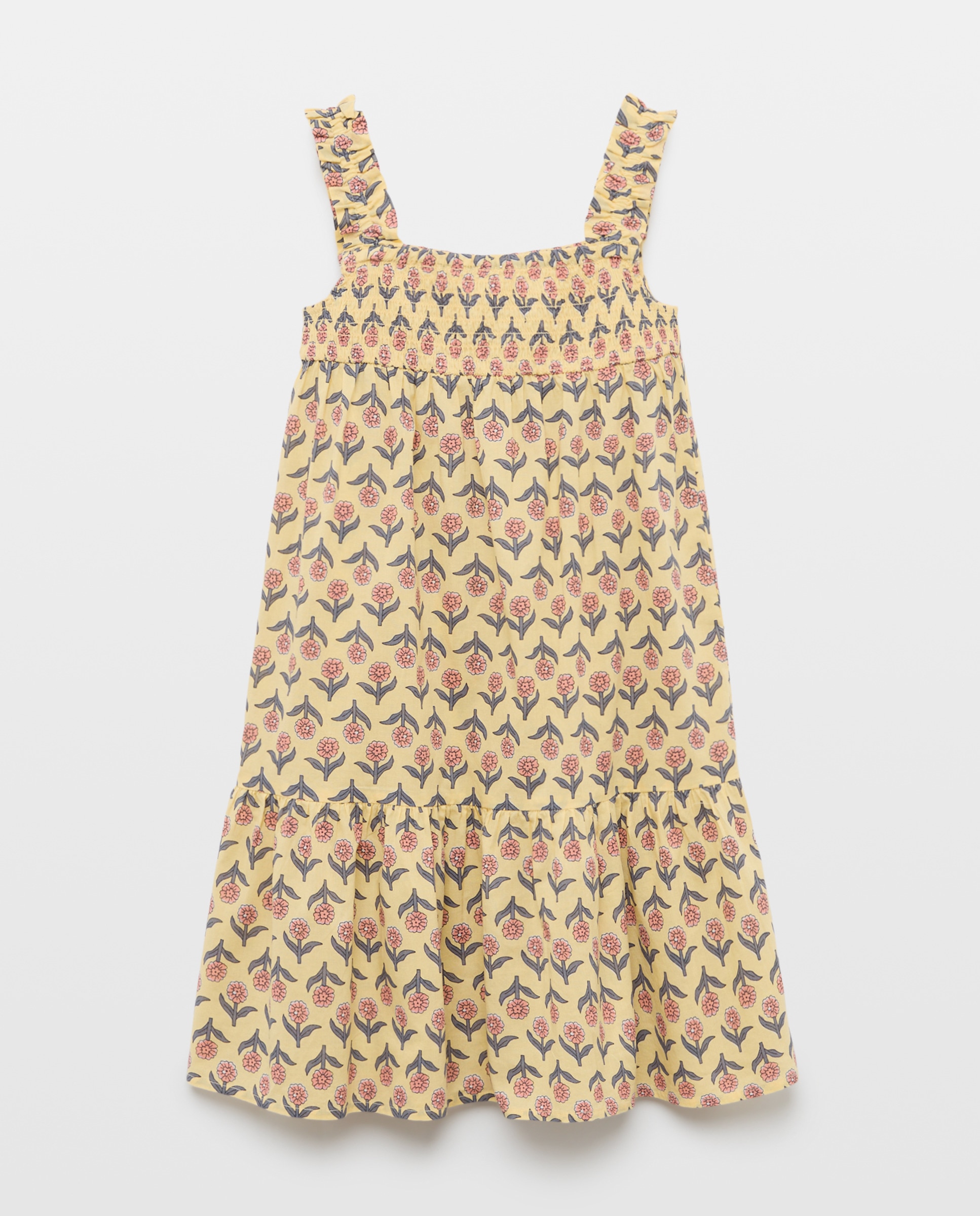Vestido de Alças com Tinta Metálica Kids El Corte Inglés Amarelo-5