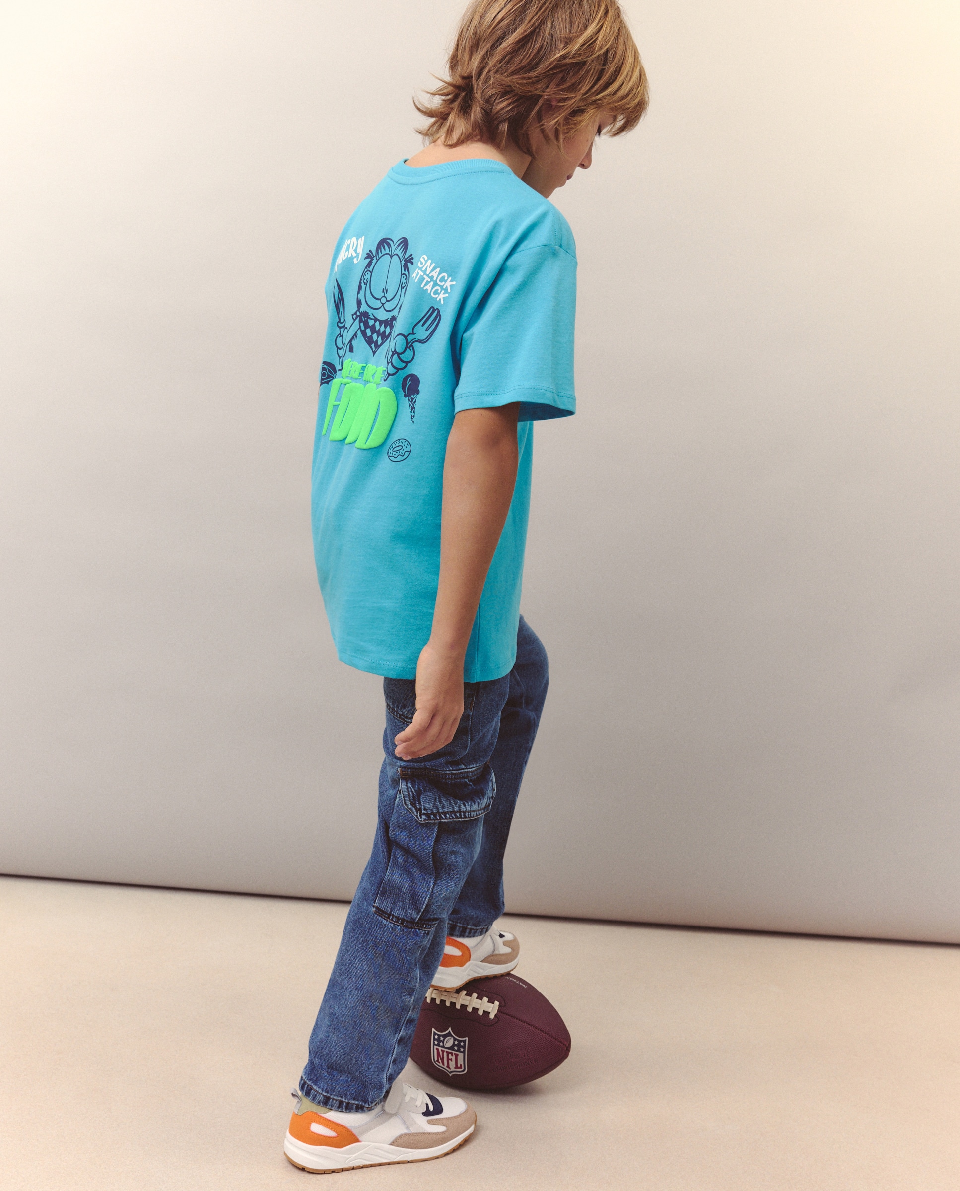 T-shirt de Manga Curta com Estampado Garfield Kids El Corte Inglés Azul-marinho-3