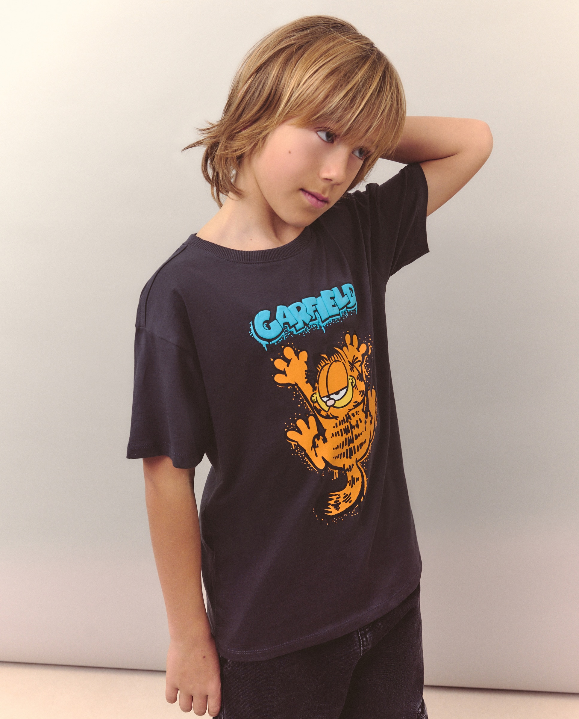 T-shirt de Manga Curta com Estampado Garfield Kids El Corte Inglés Cinzento-2