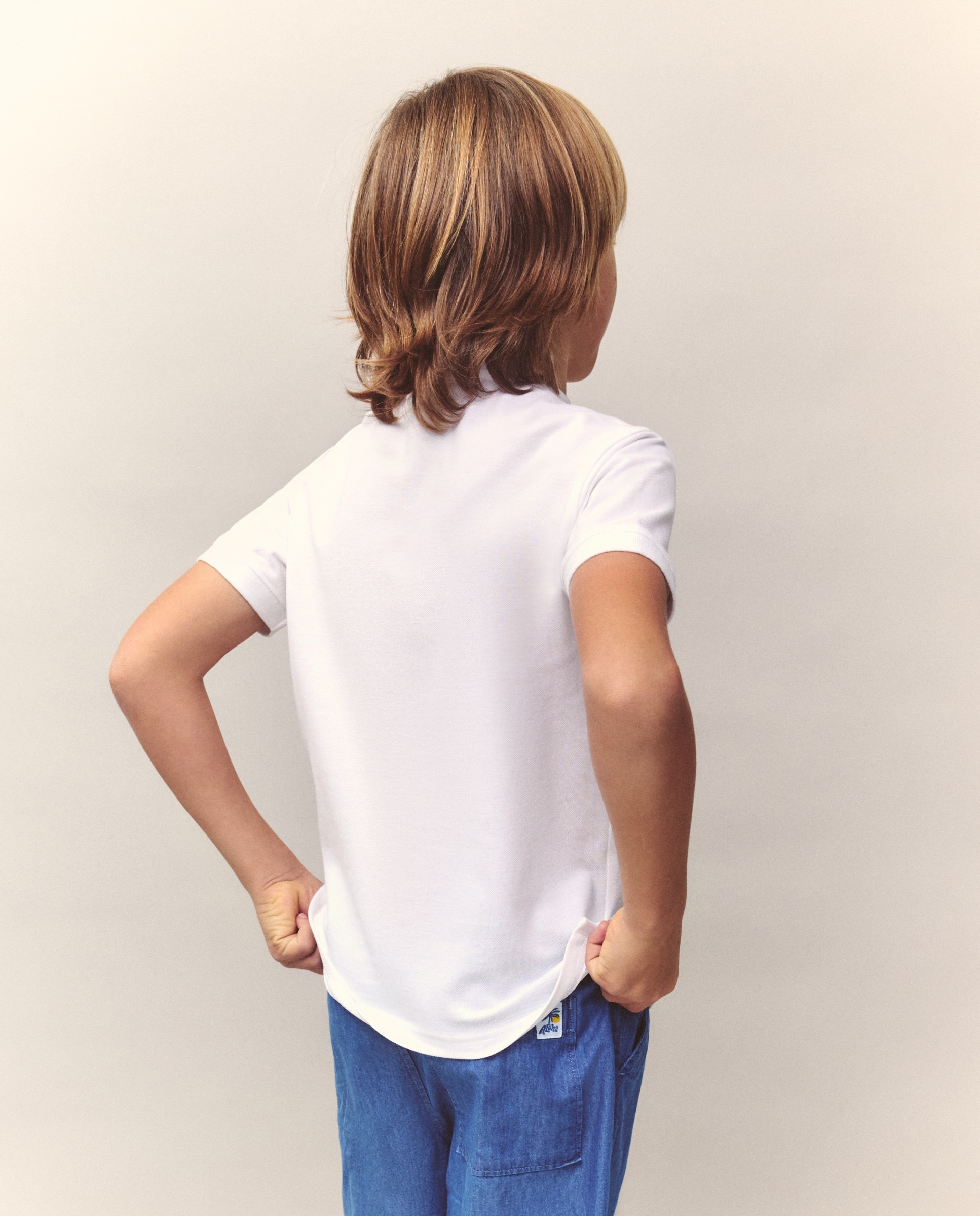 Polo com Manga Curta e Gola à Padre Branco-3