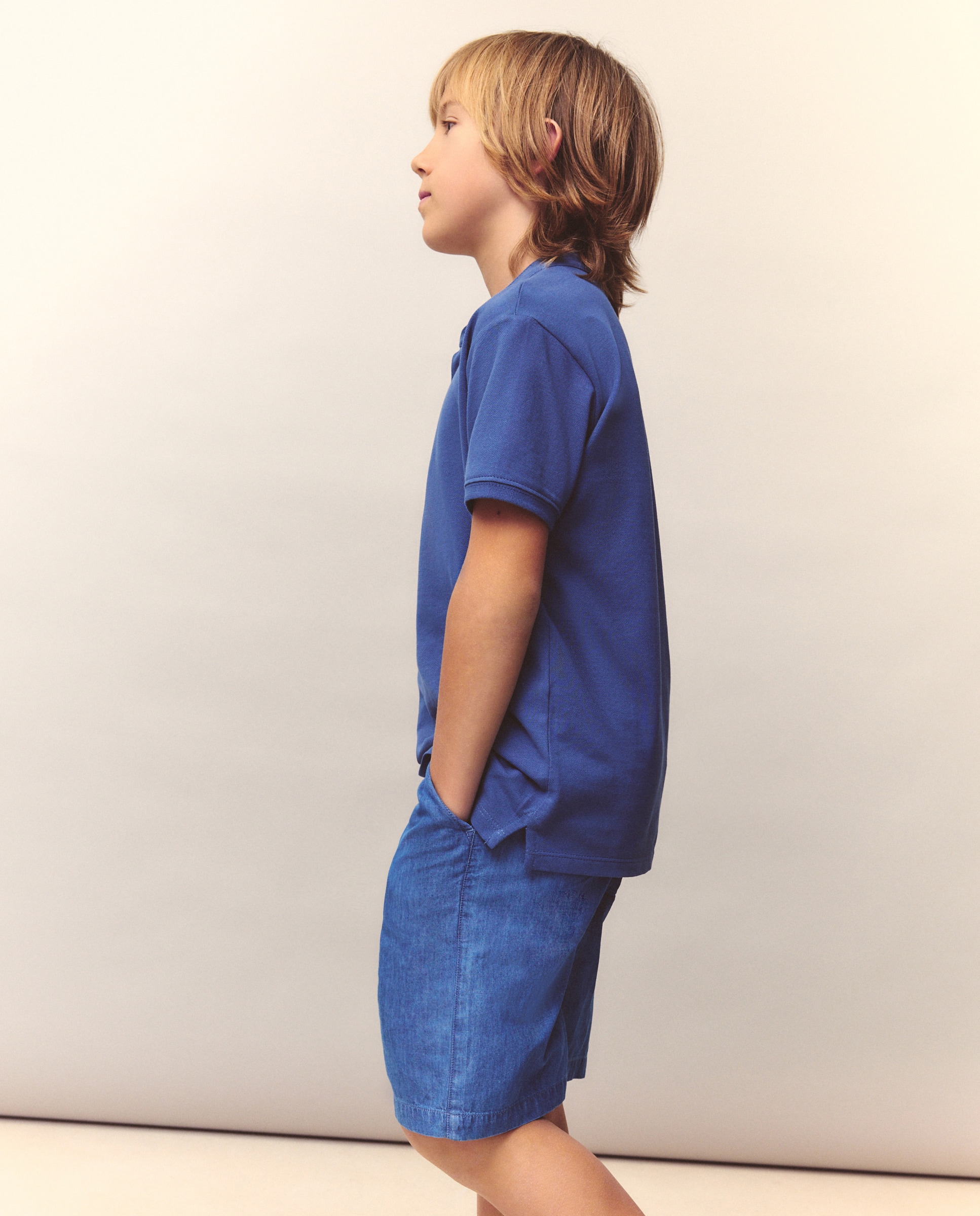 Polo de Gola à Padre e Manga Curta Kids El Corte Inglés 400 Azul-2