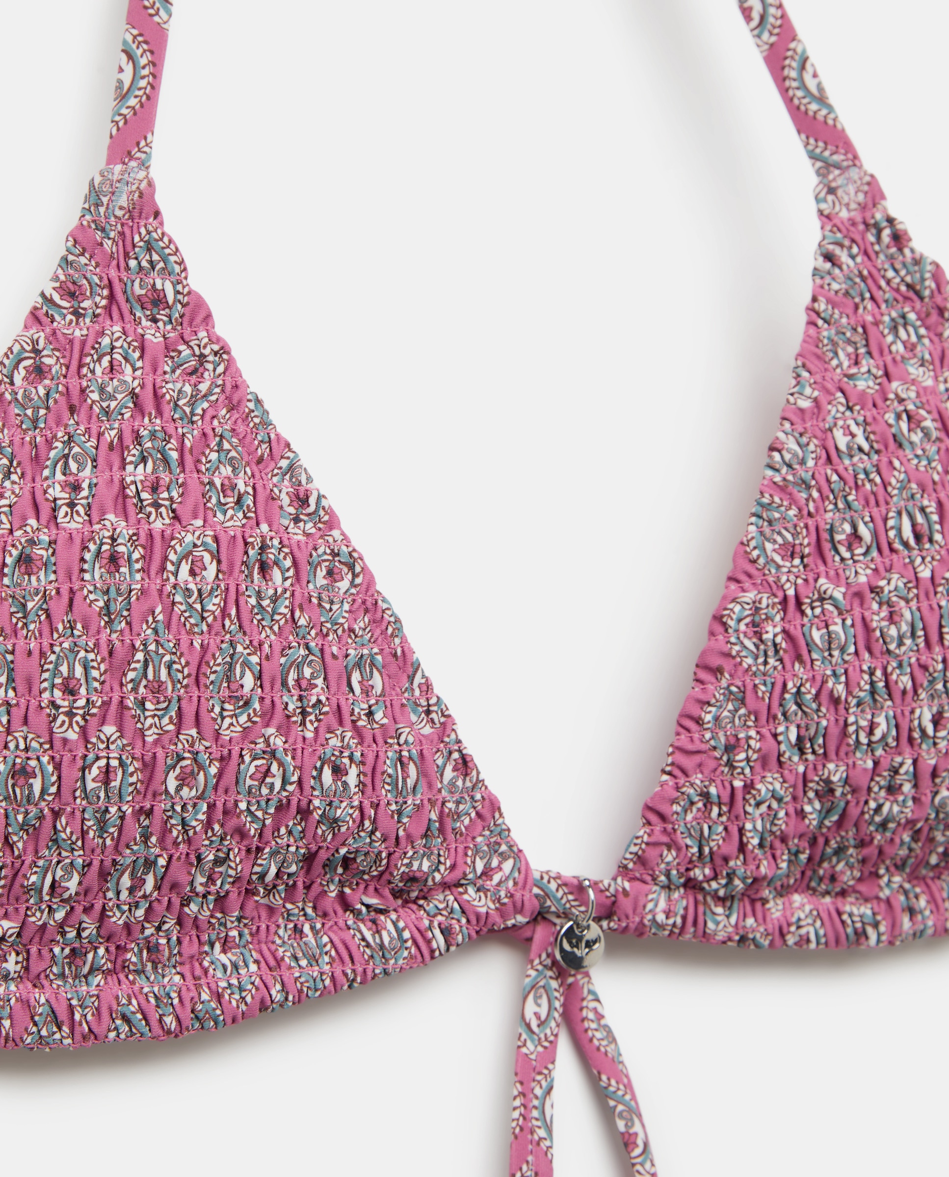 Top de Biquíni Smock Block 230 Rosa Escuro-5