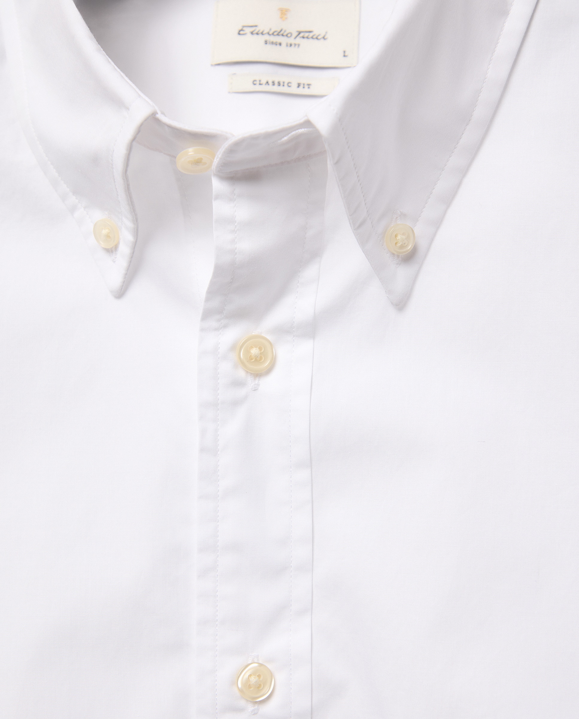 Camisa Casual de Popelina com Manga Curta Branco-5