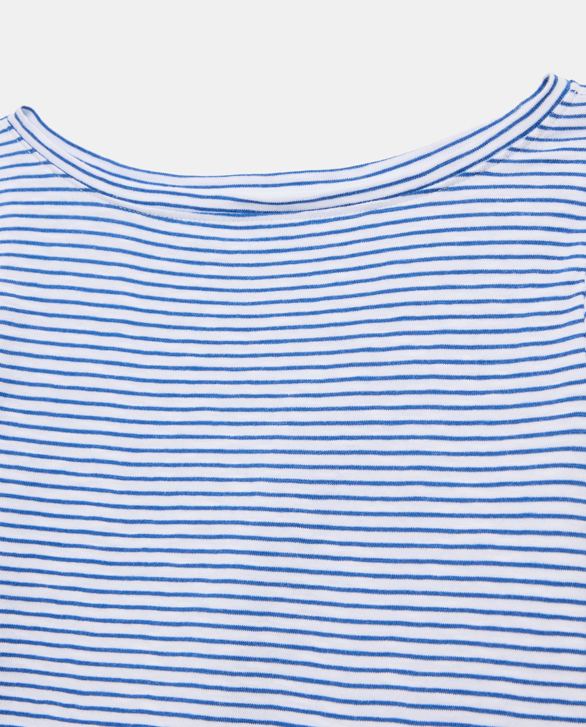 Camisola às Riscas com Manga Comprida Azul-5