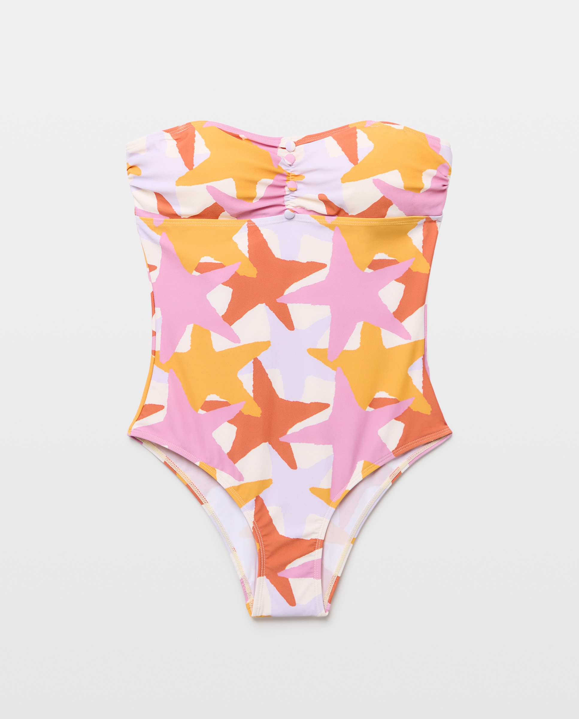 Bañador mujer botones 660 Naranja-4