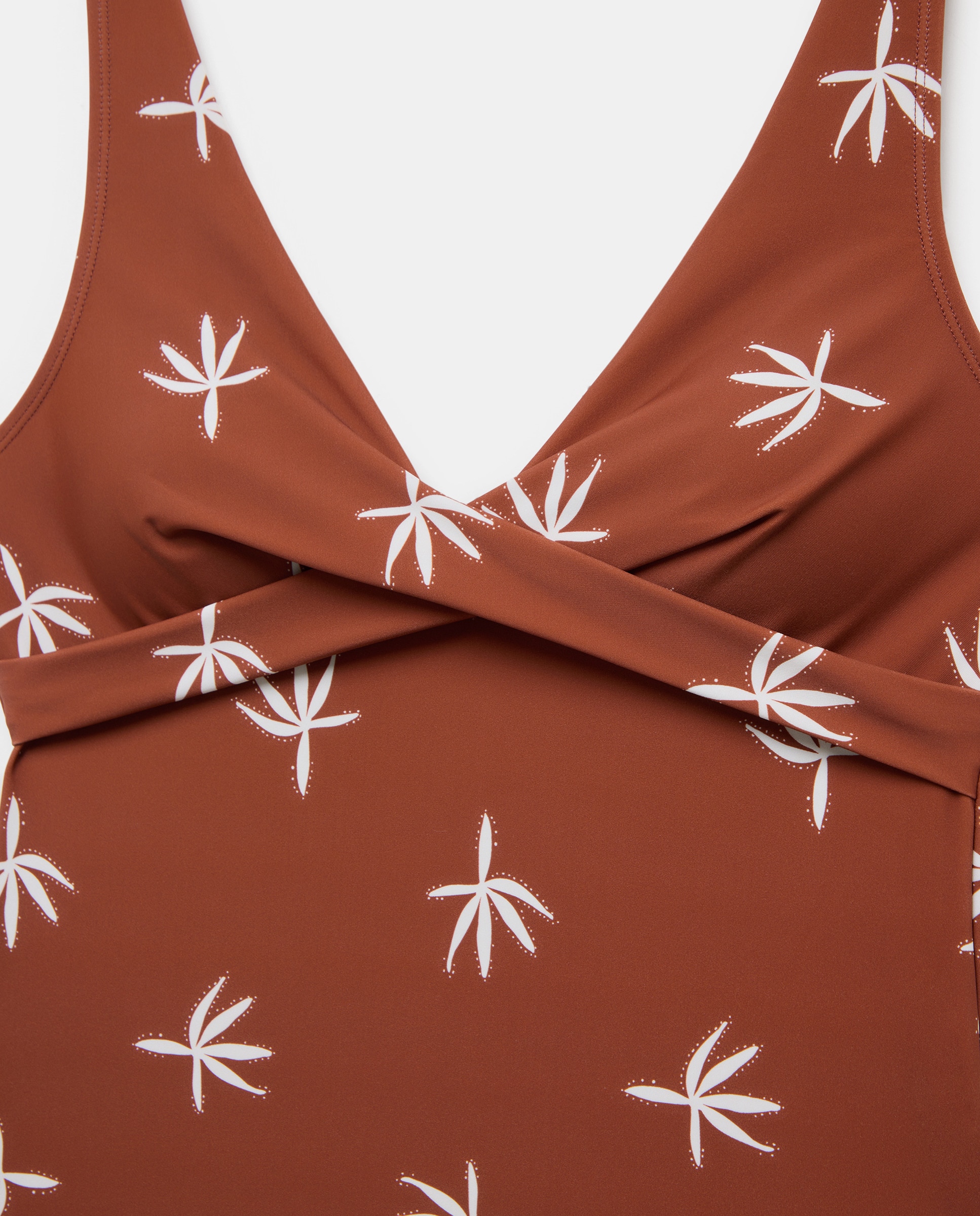 Bañadorde mujer talla grande drapeado Marrón-5