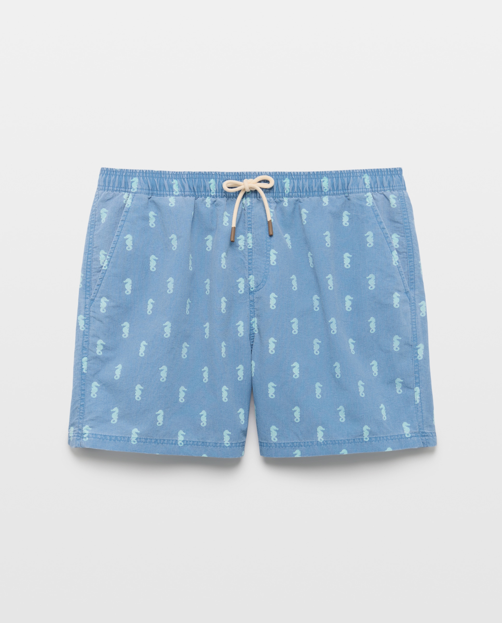 Calções de Banho com Estampado 410 Azul Claro-4