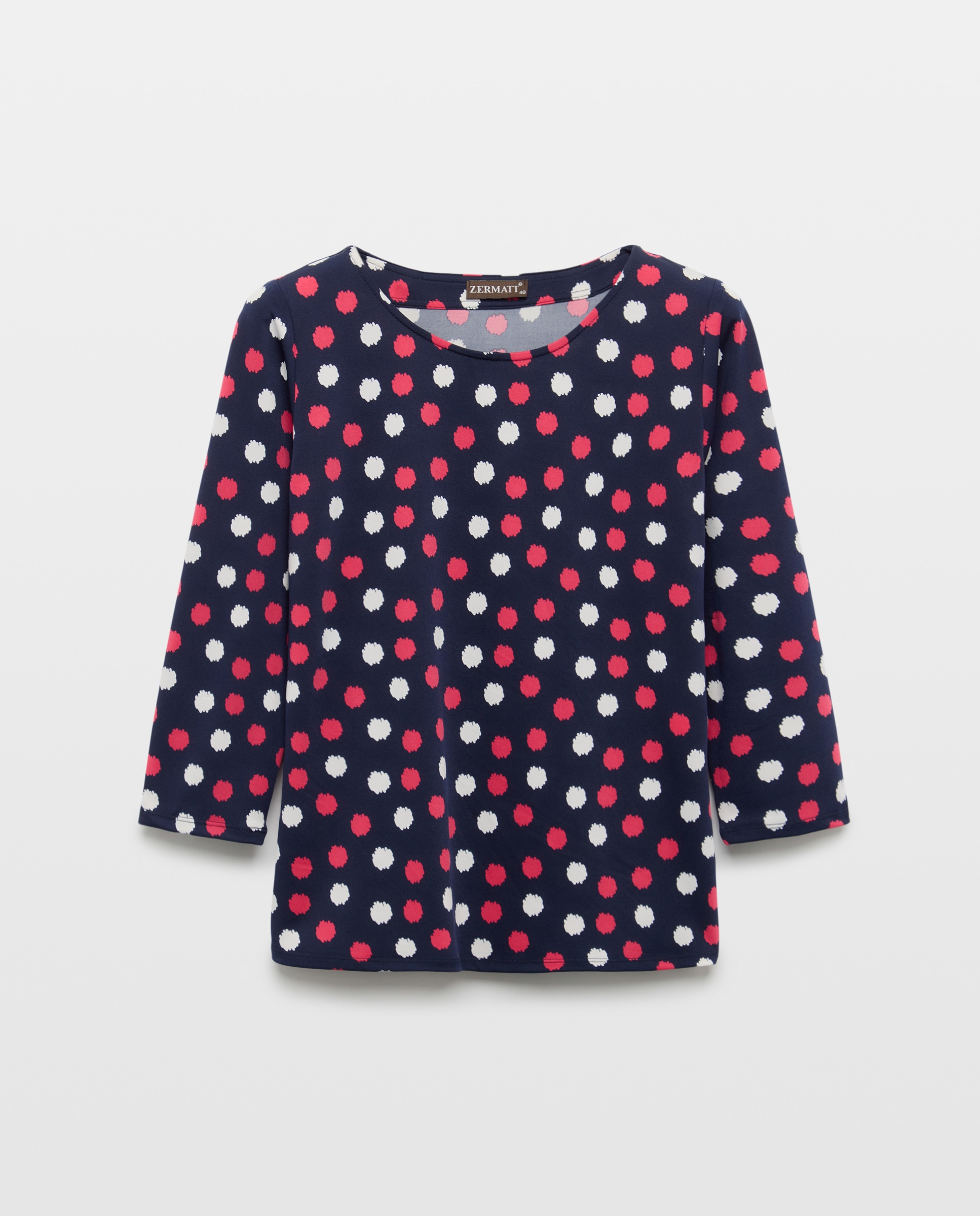 Camisola Estampada com Manga 3/4 Azul-marinho-4