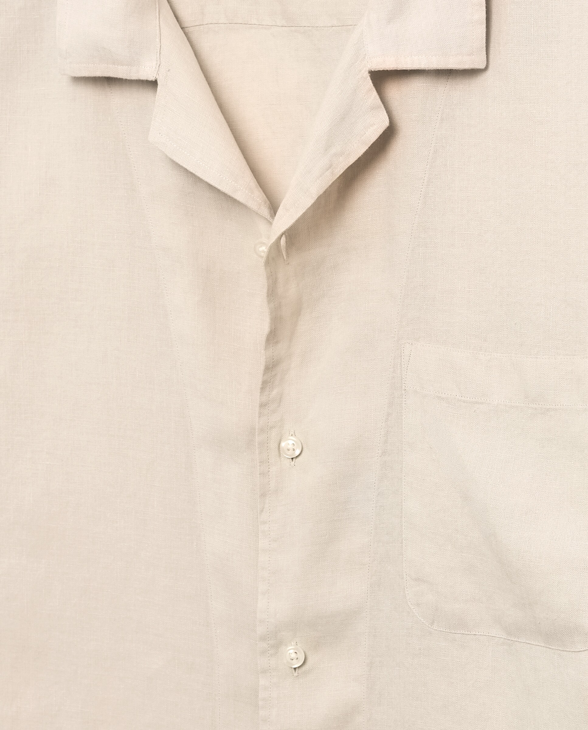 Camisa de Linho com Manga Curta Tamanhos Grandes Azul-5
