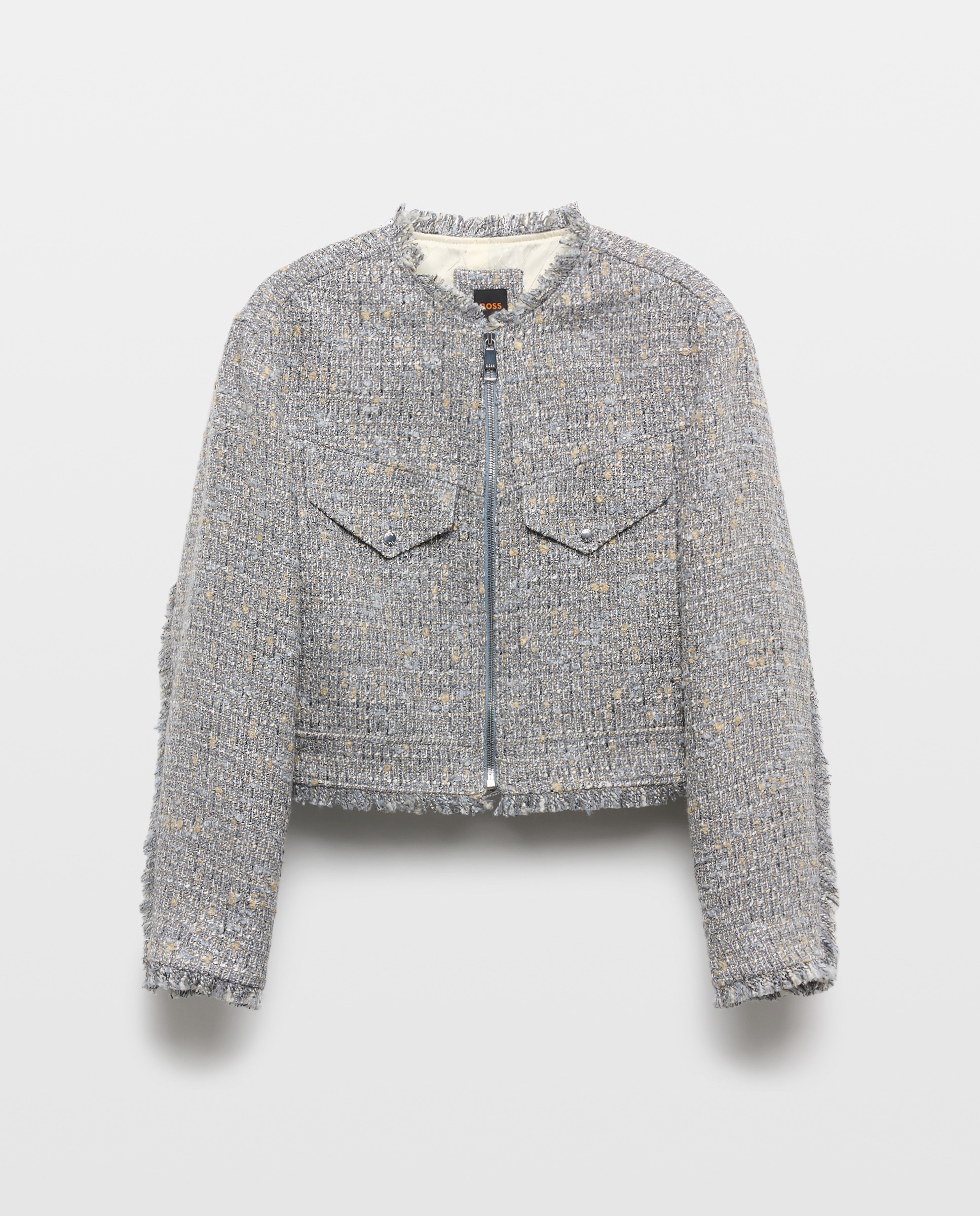 Blazer Curto de Manga Comprida Cinzento-4