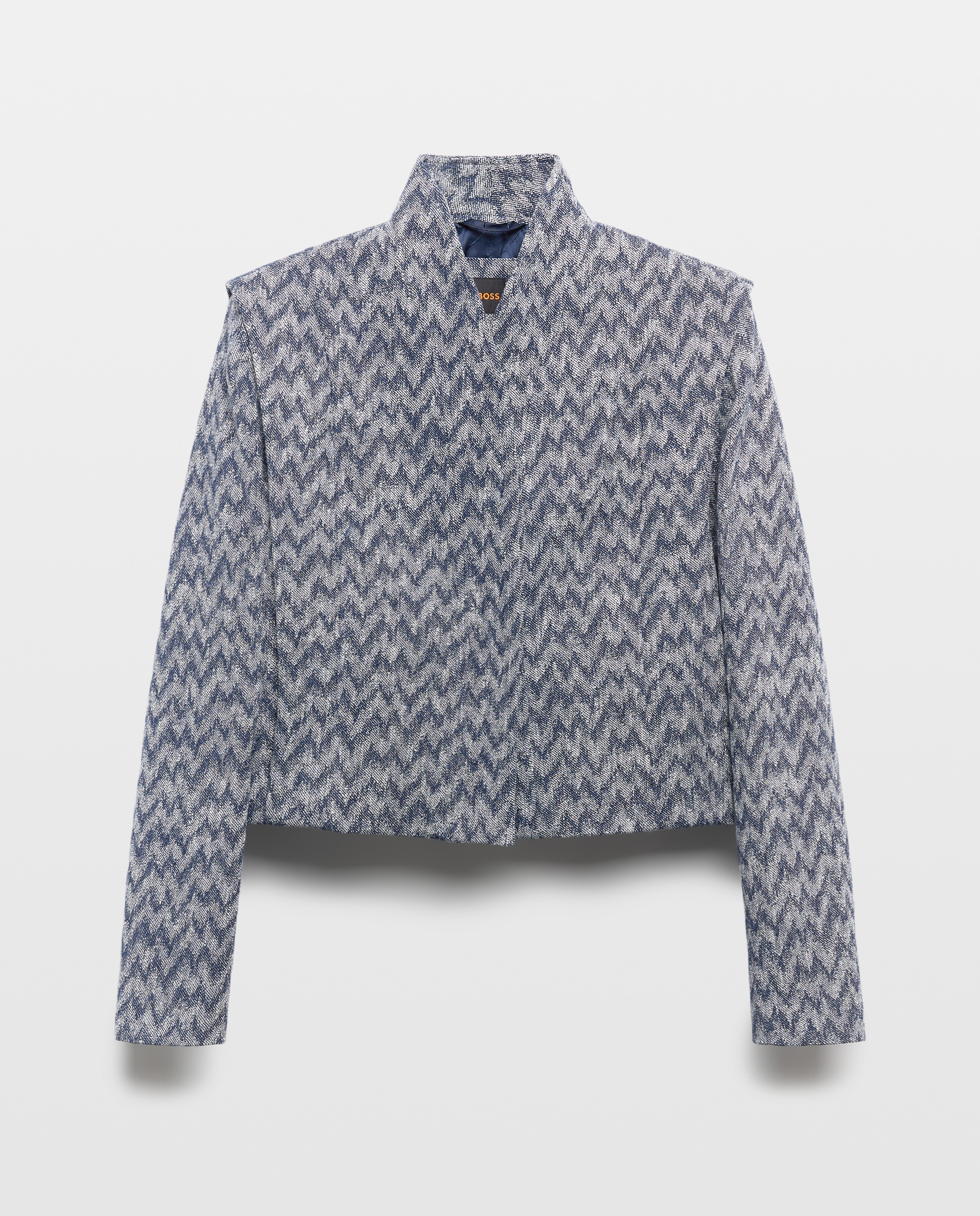 Blazer Curto de Manga Comprida Azul-4