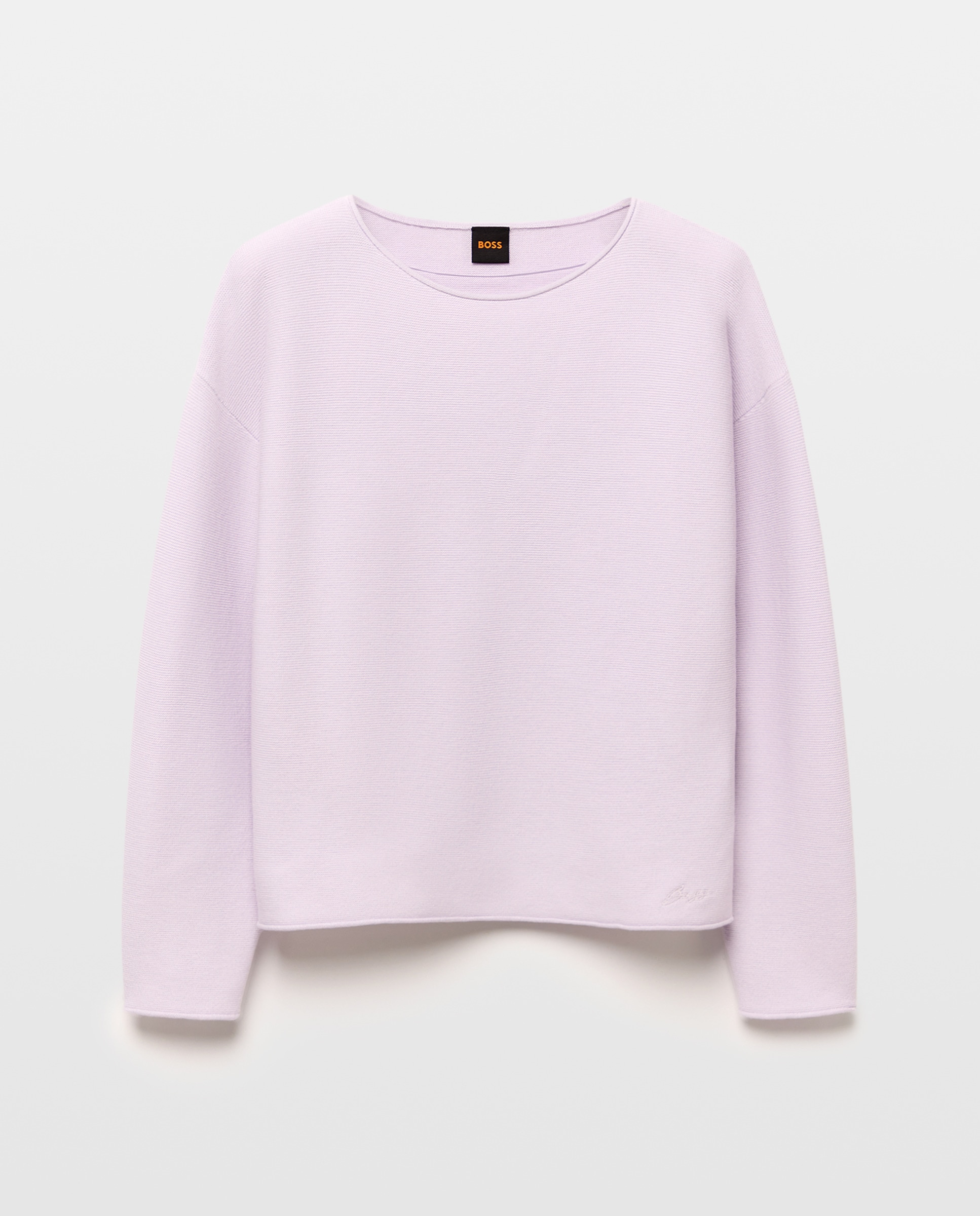 Camisola de Malha com Manga Comprida e Decote Redondo Roxo-4