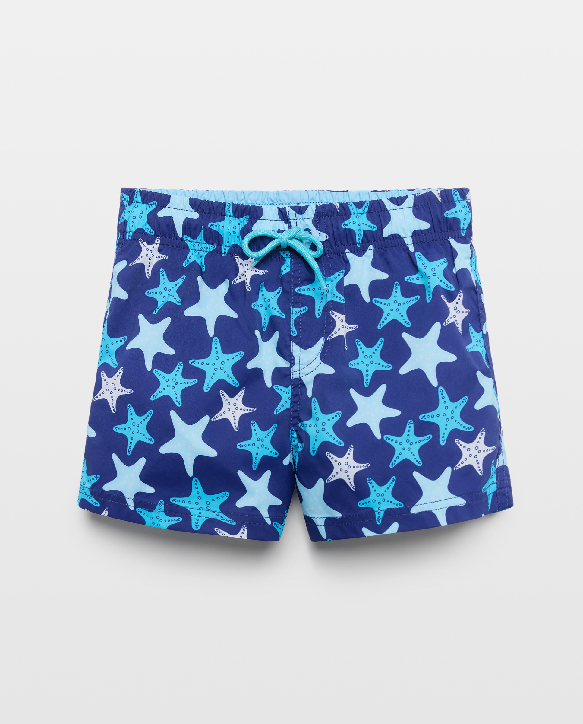 Calções de Banho com Estrelas-do-Mar Azul-5