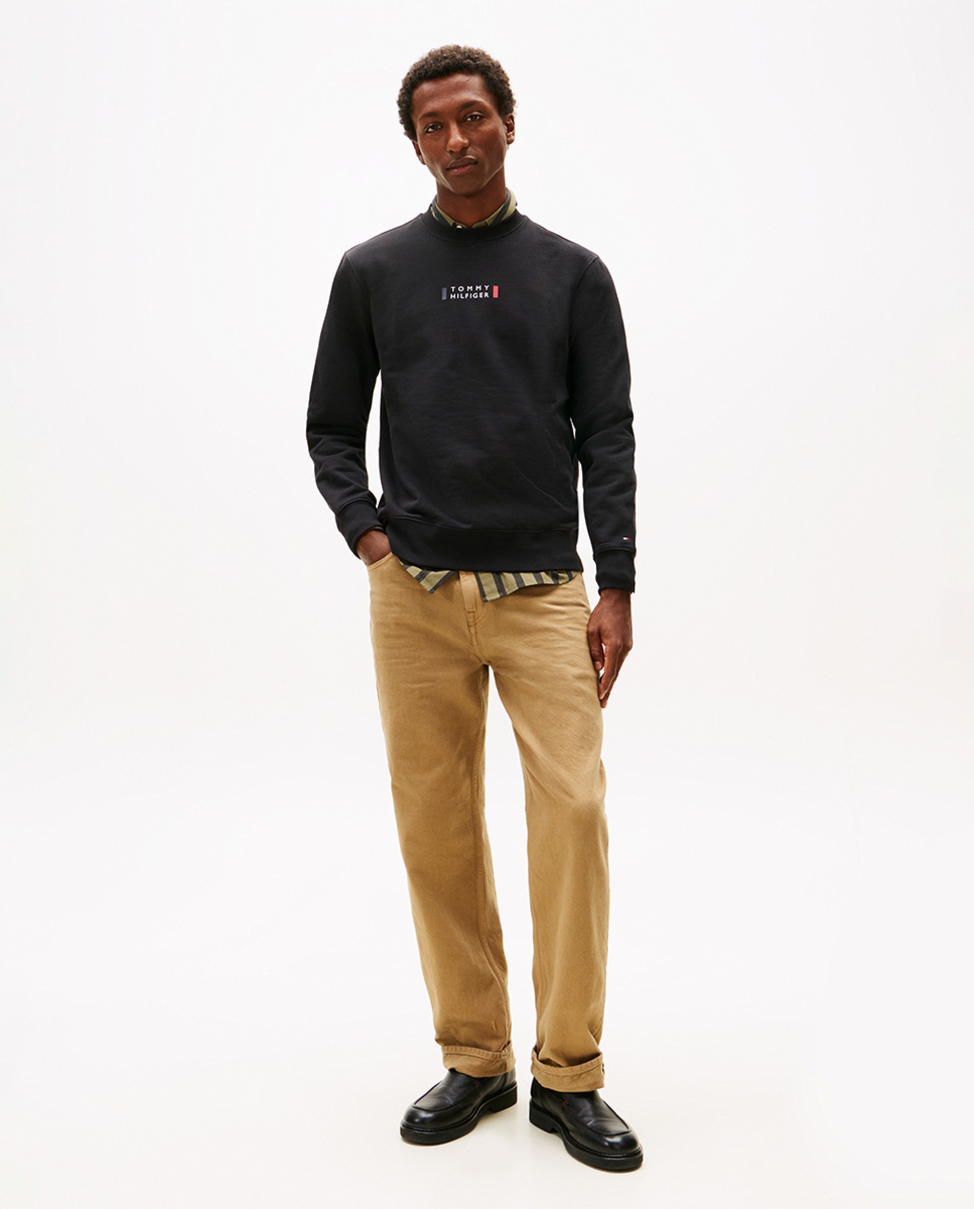 Sudadera de caballero sin capucha y sin cremallera - Tommy Hilfiger - Negro Negro-5