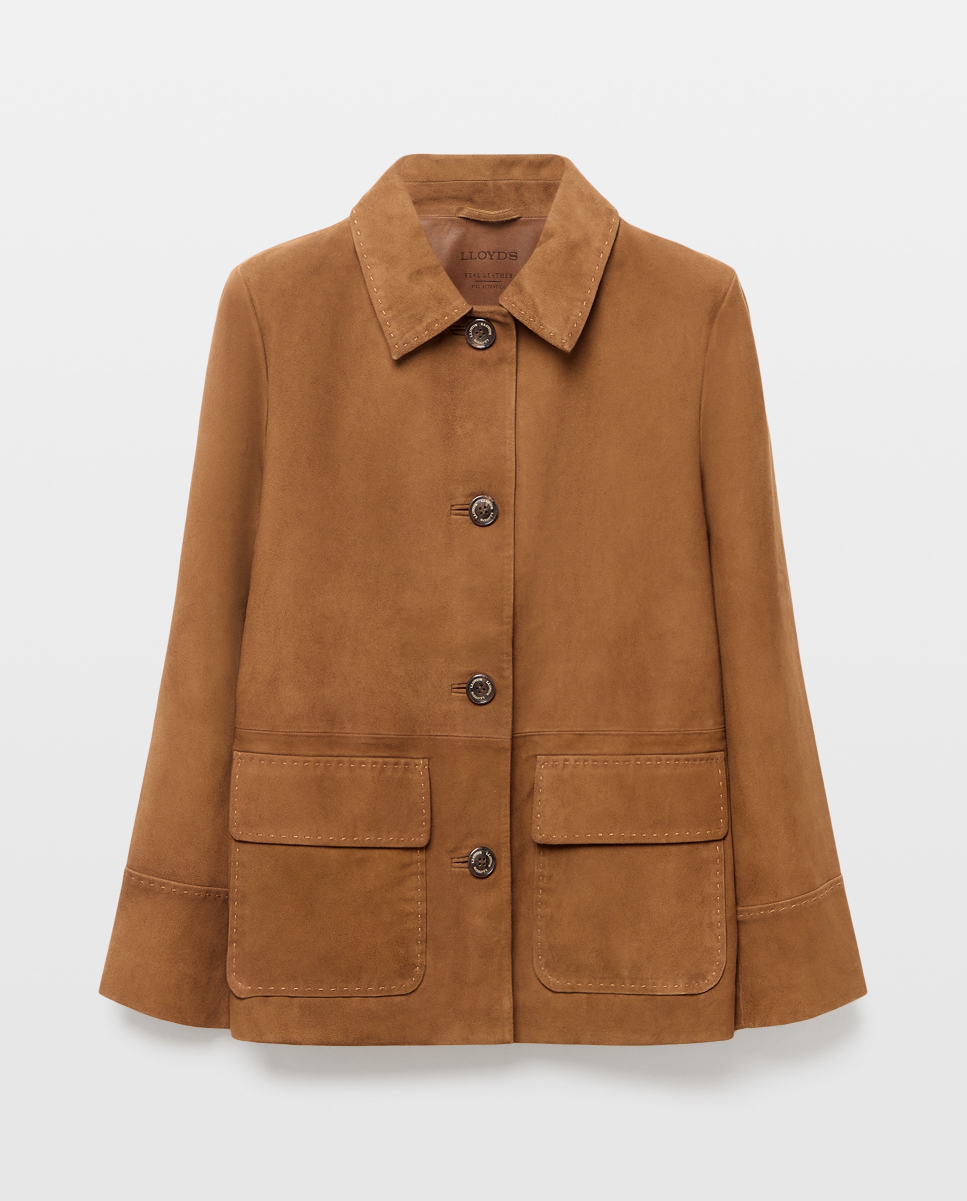 Casaco Tipo Camisola com Remendos de Camurça 730 Camel-5