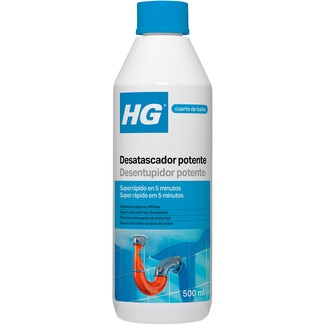 desatascador potente líquido para cañerías y tuberías de metal o plástico botella 500 ml - Hg