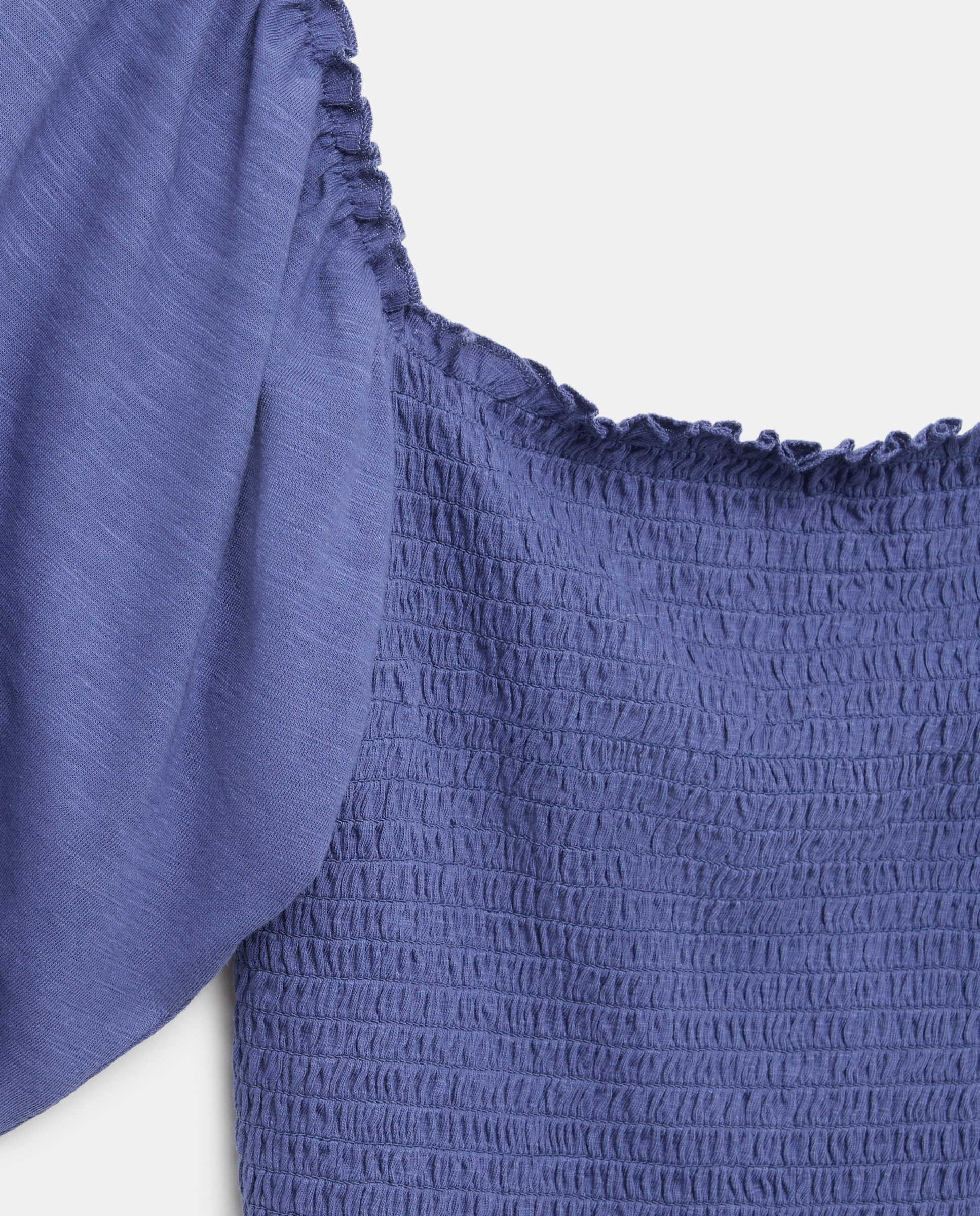 T-shirt com Corpo com Favos de Mel Azul-5