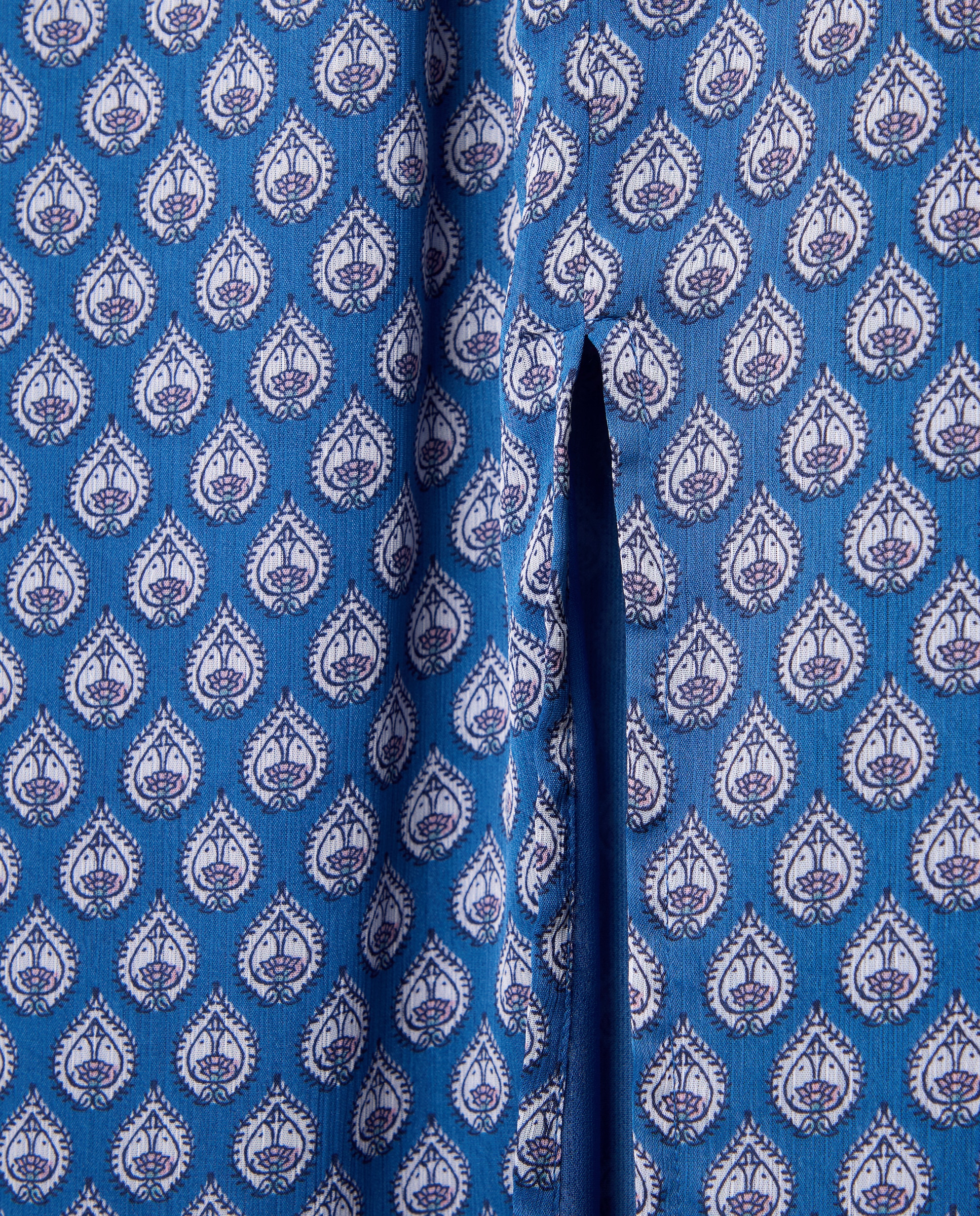 Saia Comprida de Chiffon com Estampado Azul pálido-5