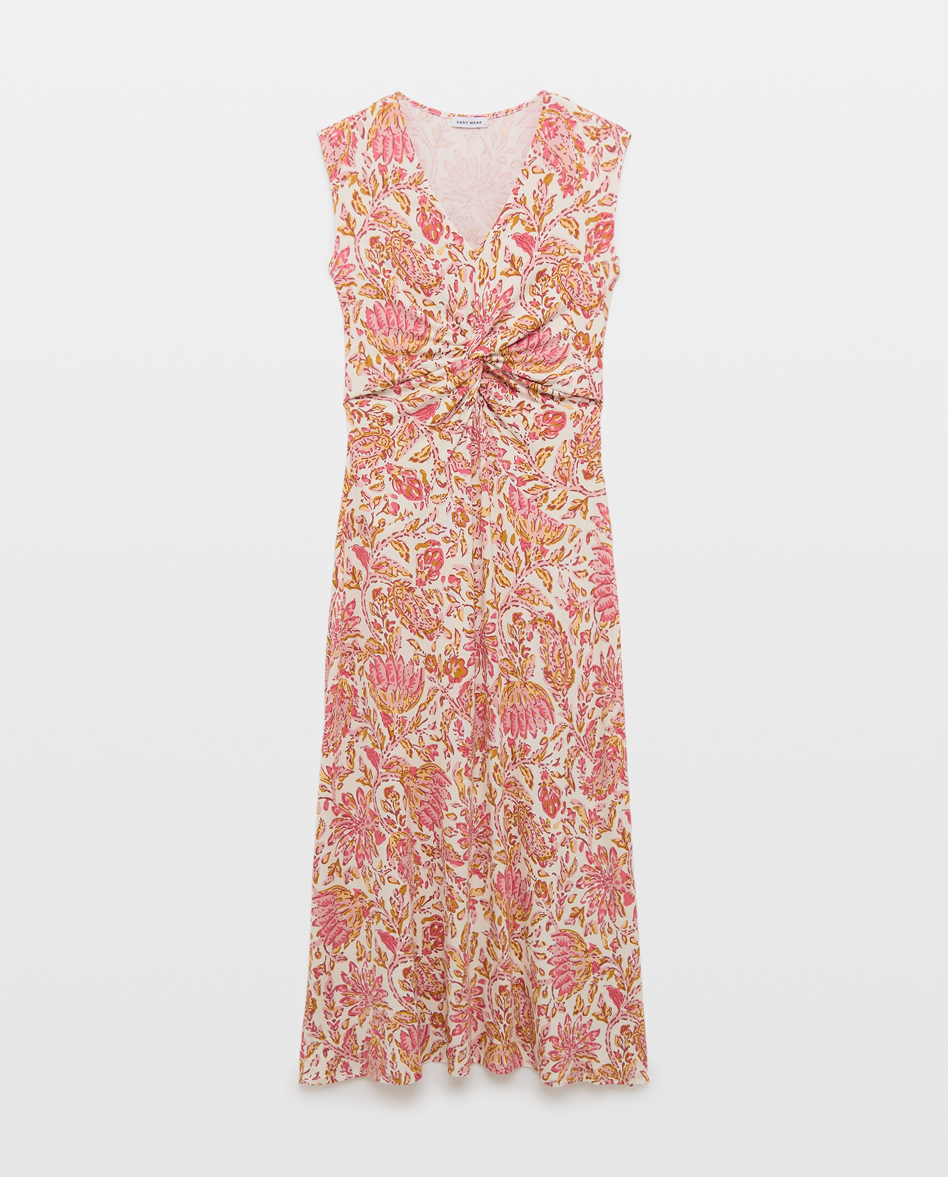Vestido Midi sem Mangas Branco-4