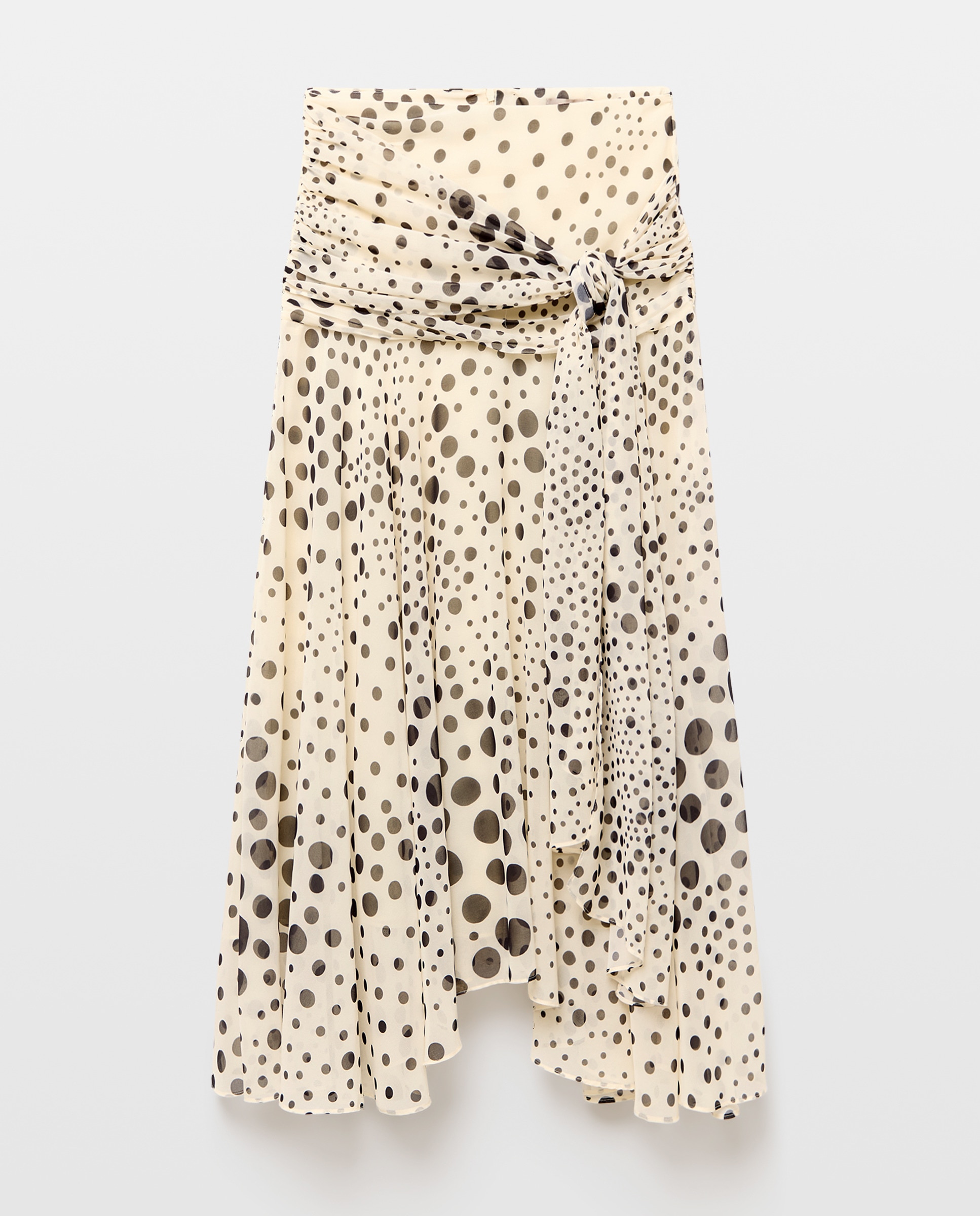 Saia Midi às Bolinhas Branco-4