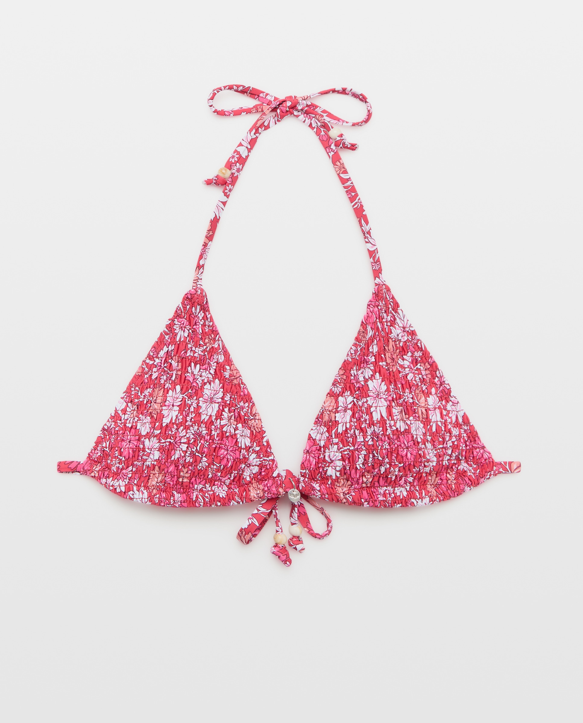 Top de Biquíni com Smock Floral 200 Rosa-4
