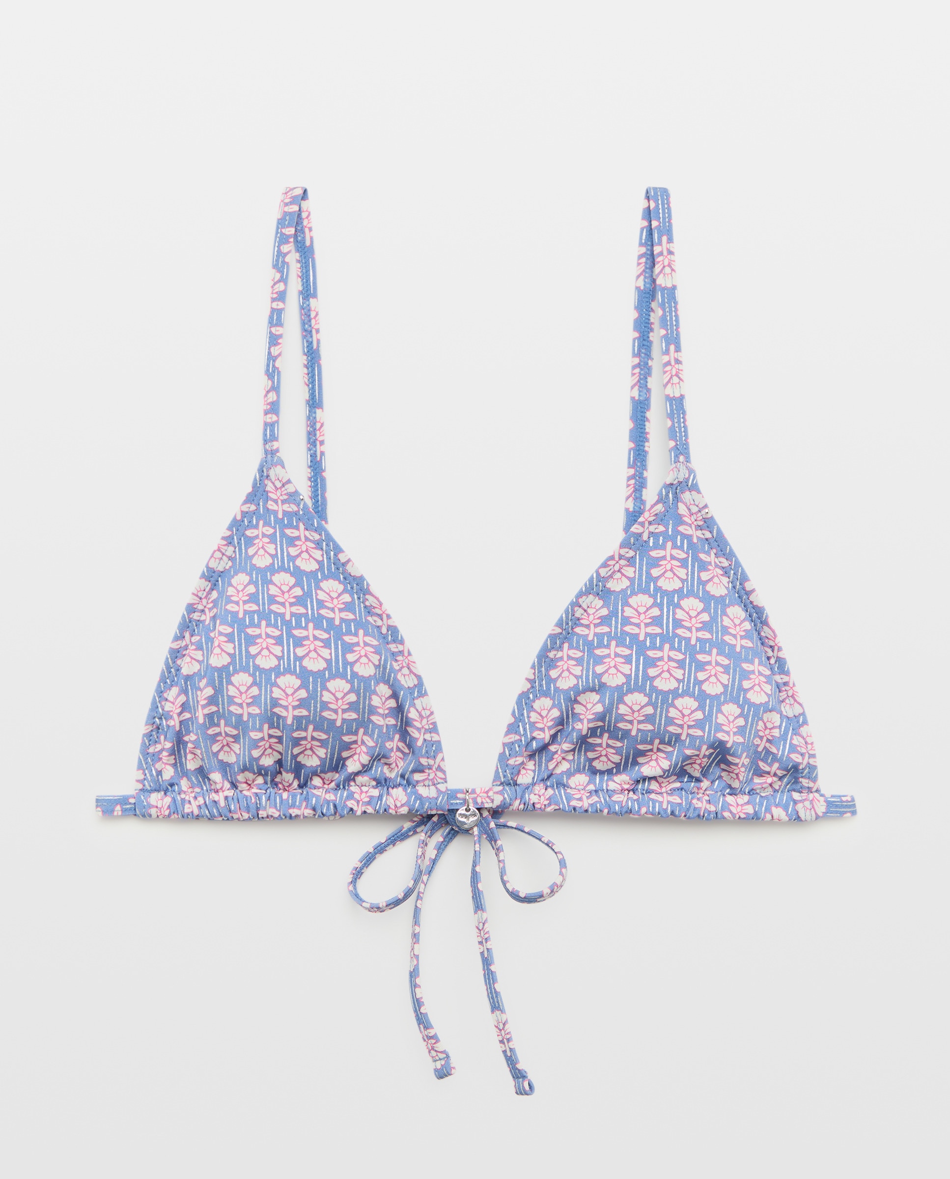 Top de Biquíni com Estampado e Glitter 400 Azul-4