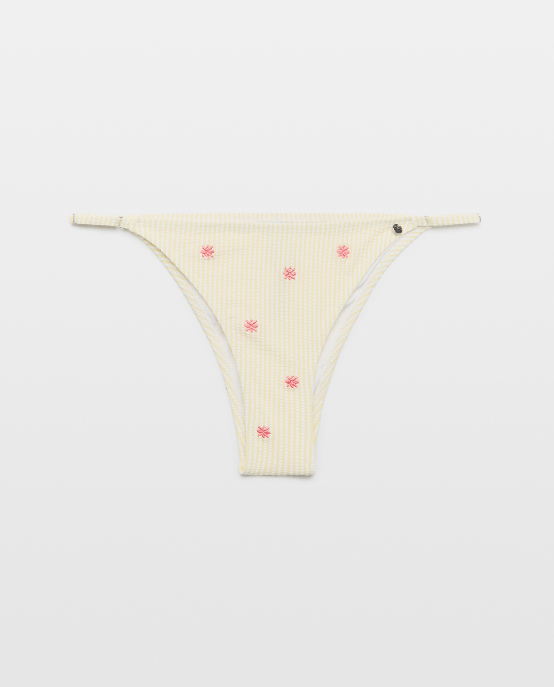 Tanga de Seersucker com Bordado 300 Amarelo-4