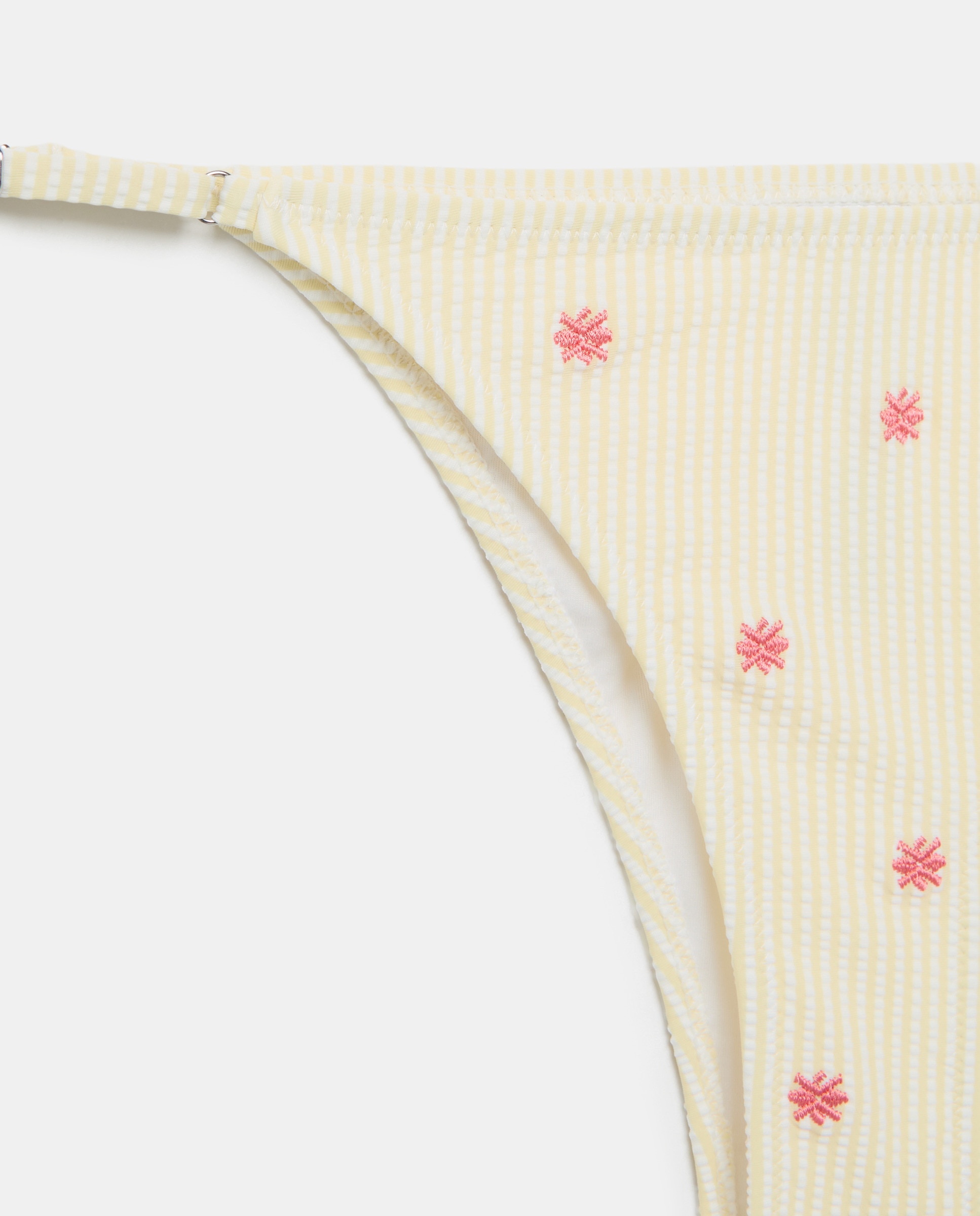 Tanga de Seersucker com Bordado 300 Amarelo-5