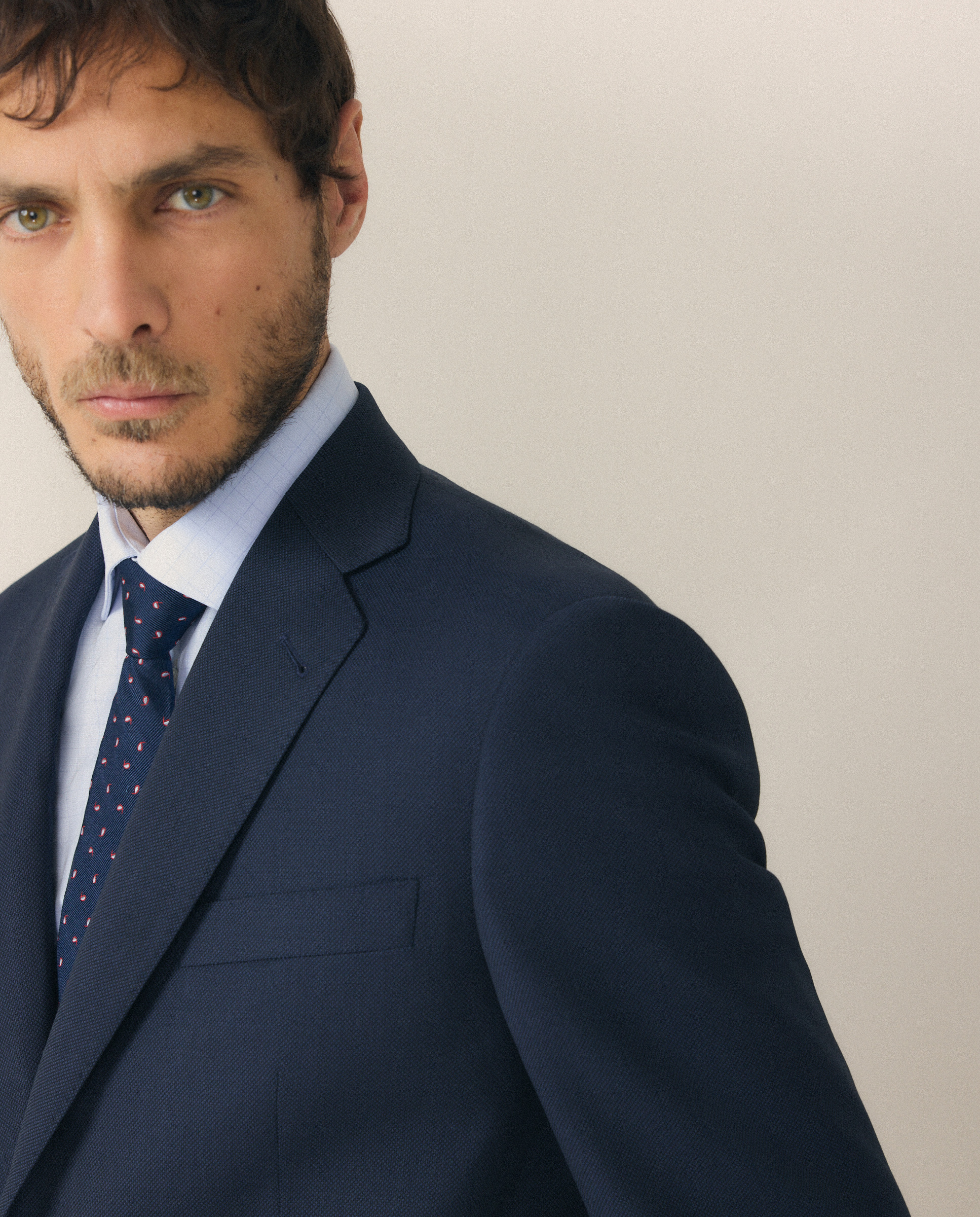 Fato com Olho-de-Perdiz e em Lã Azul-5