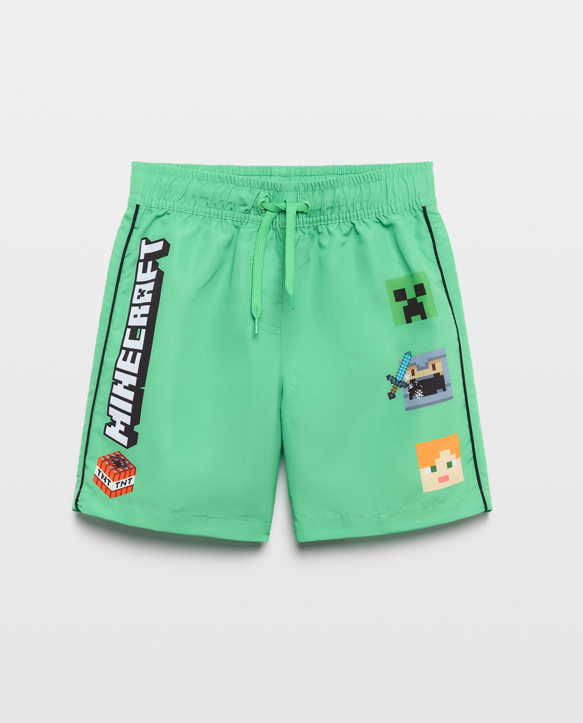 Bermudas com Estampado Minecraft Verde-4
