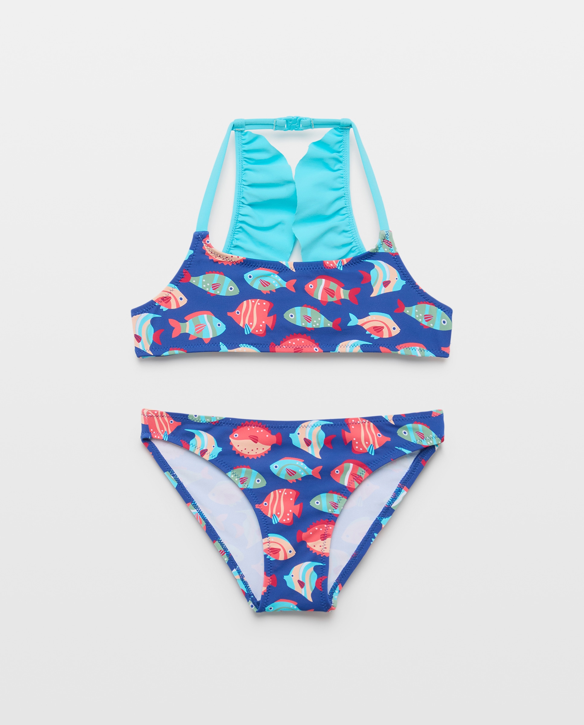 Biquíni às Cores com Peixes às Cores Azul-4