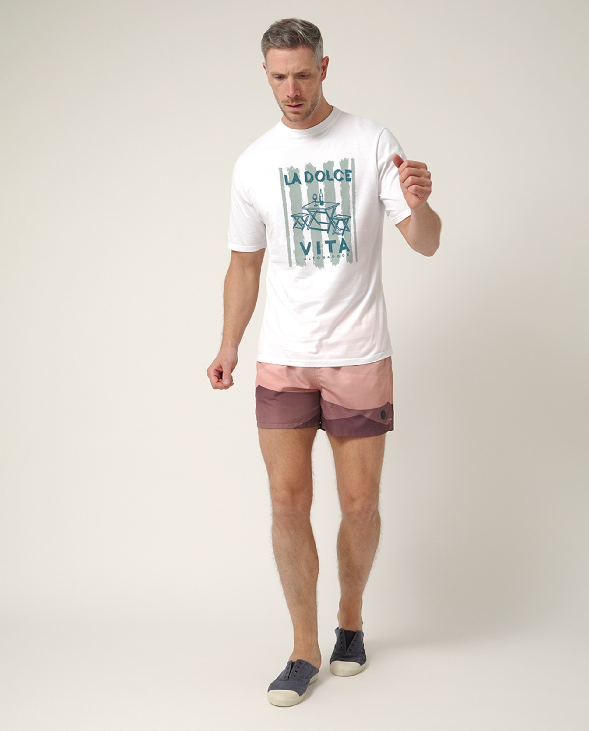 T-shirt de Manga Curta com Serigrafia Branco-5