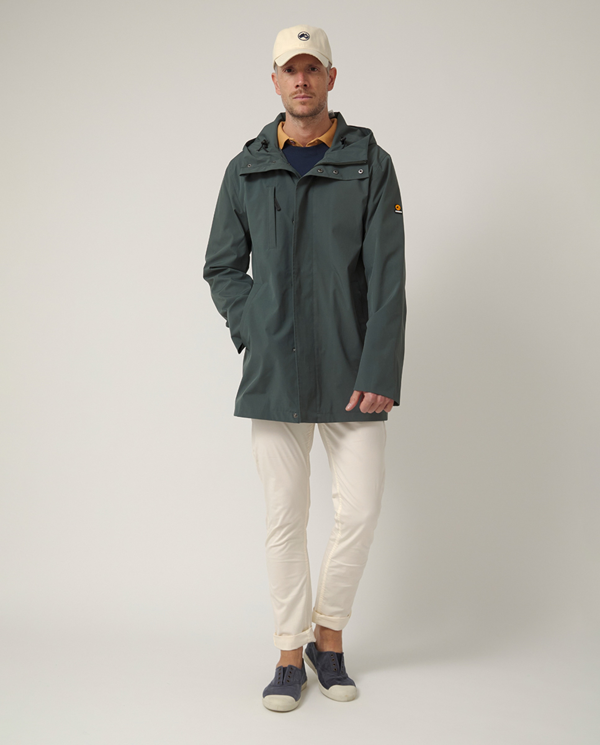 Chubasquero de hombre, largo en tejido técnico. - Altonadock - Verde oscuro Verde oscuro-5