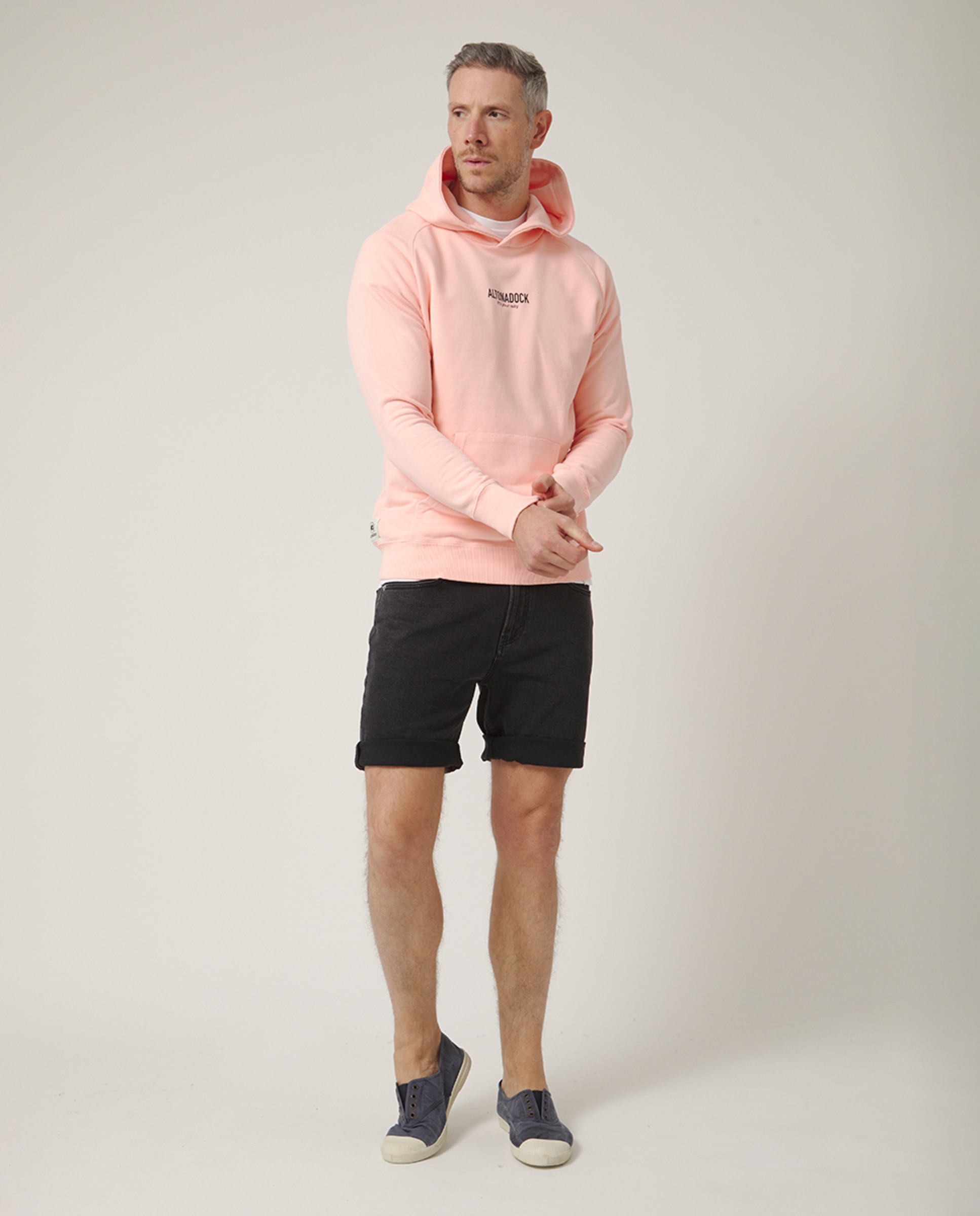 Sweatshirt de Manga Comprida com Capuz Rosa-5