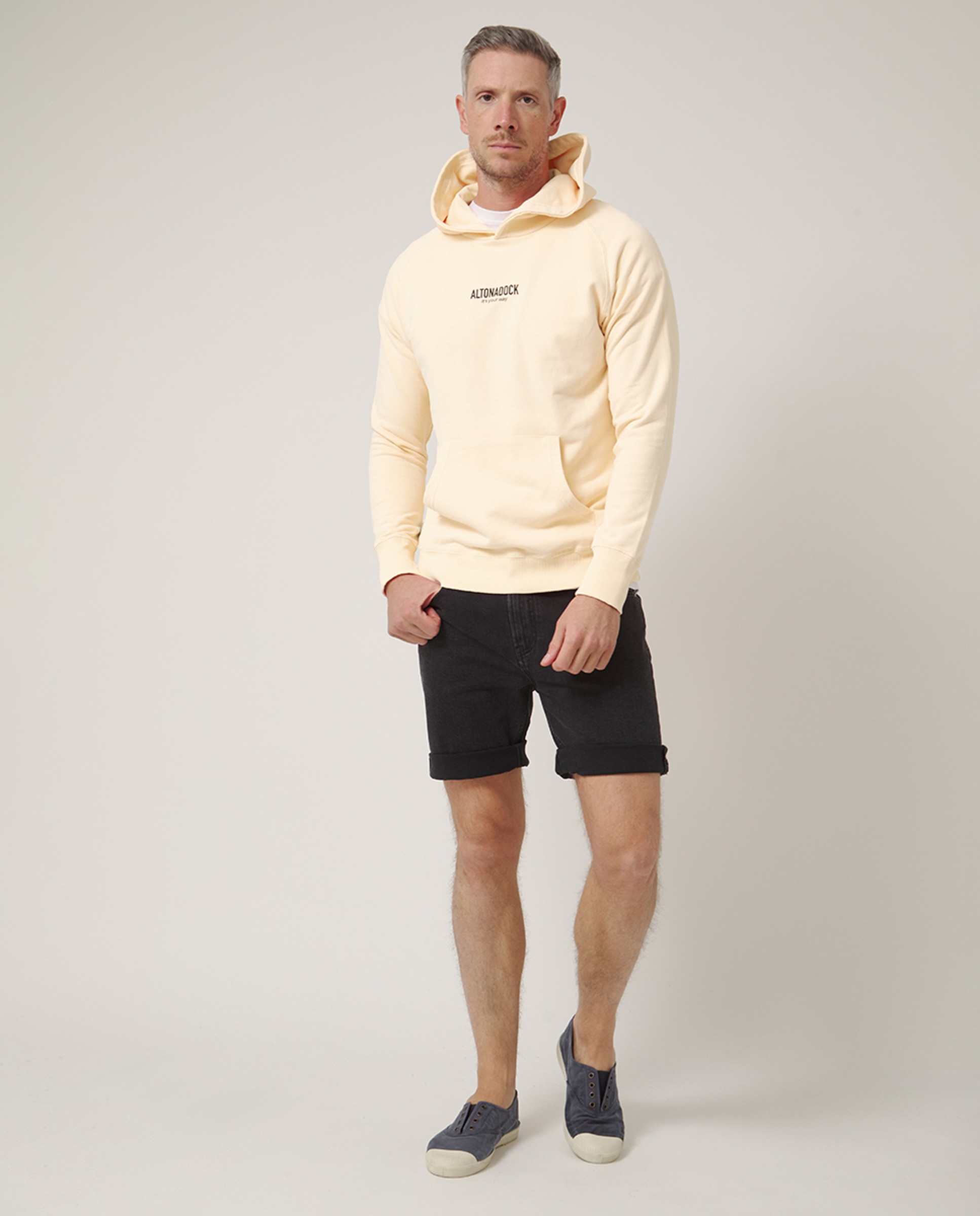 Sweatshirt de Manga Comprida com Capuz Amarelo-5