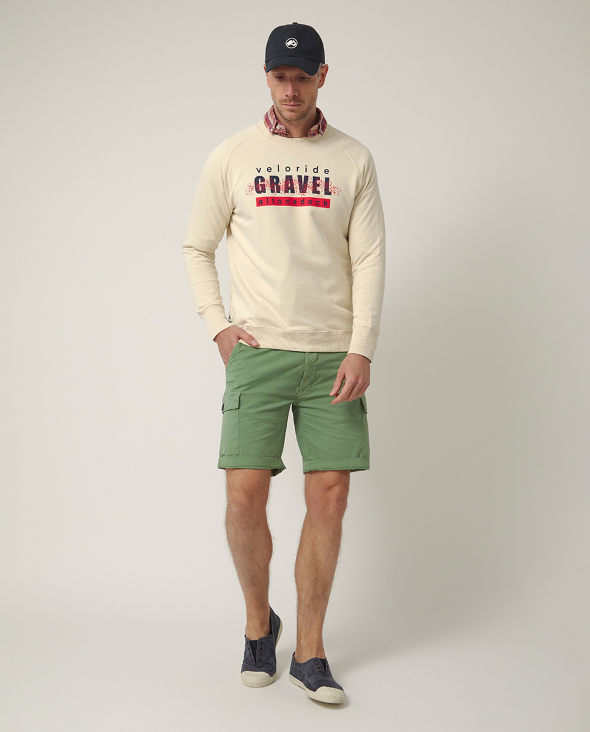 Sweatshirt de Manga Comprida sem Capuz Bege-5