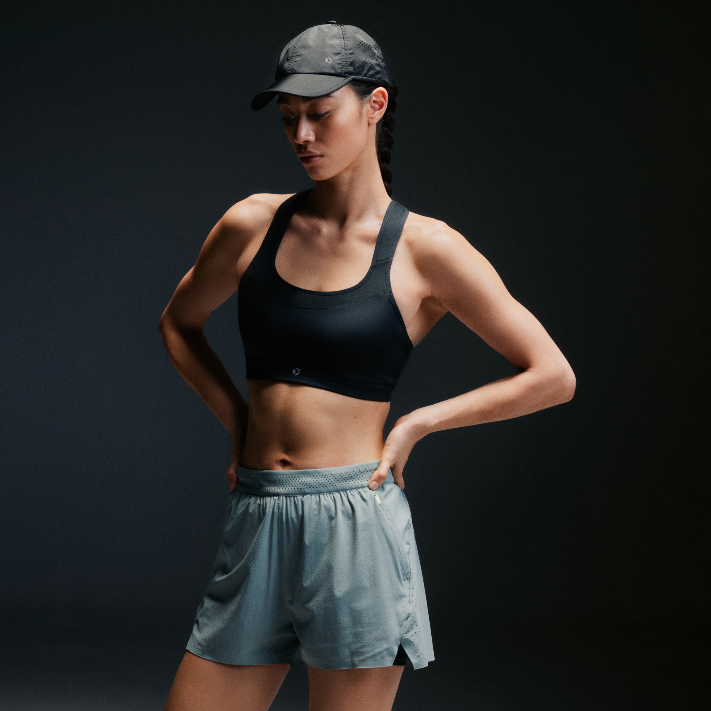 Top de Running de Alto Impacto de Mulher Preto-1
