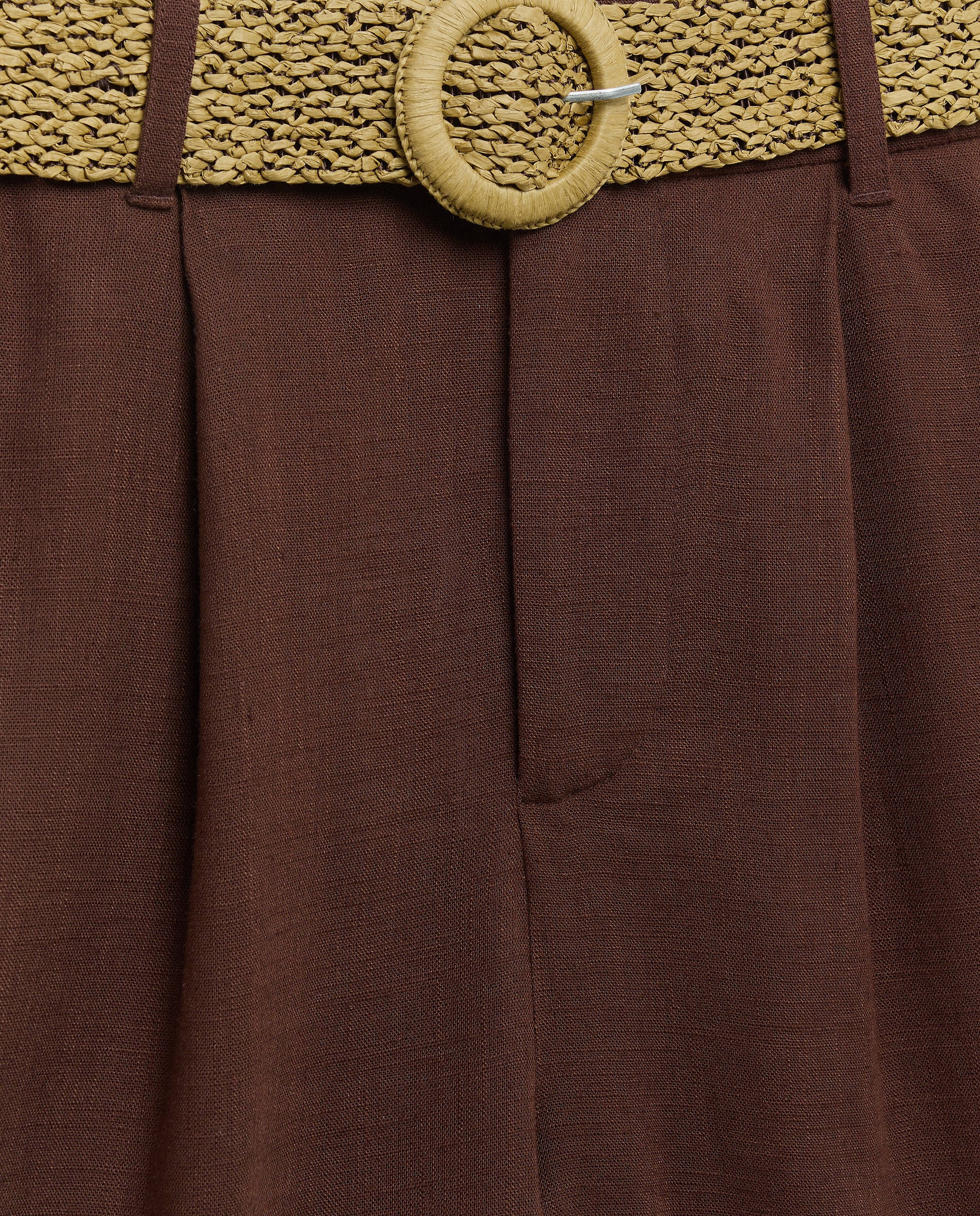 Bermuda de Linho Castanho-5