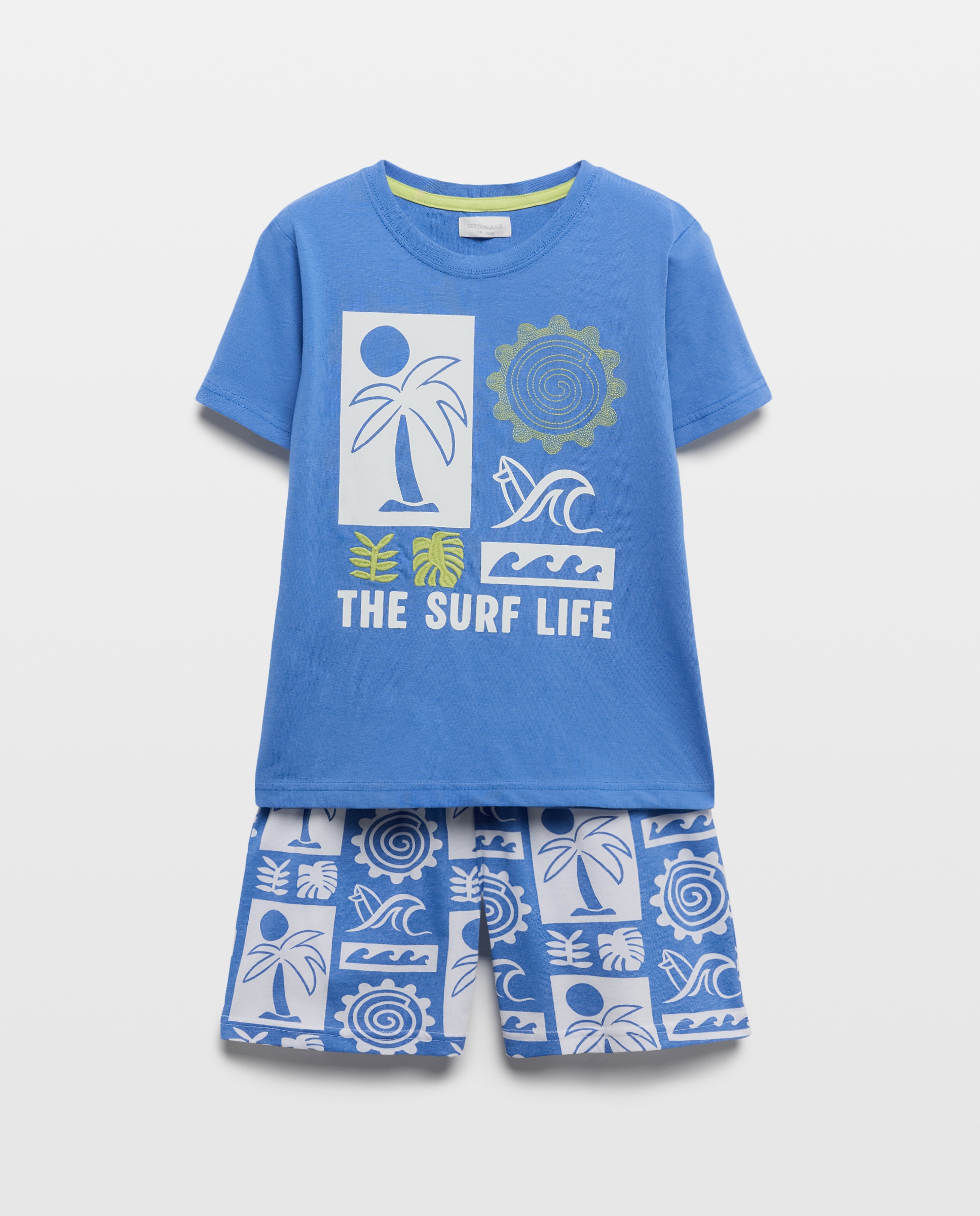 Pijama Curto Azul-5