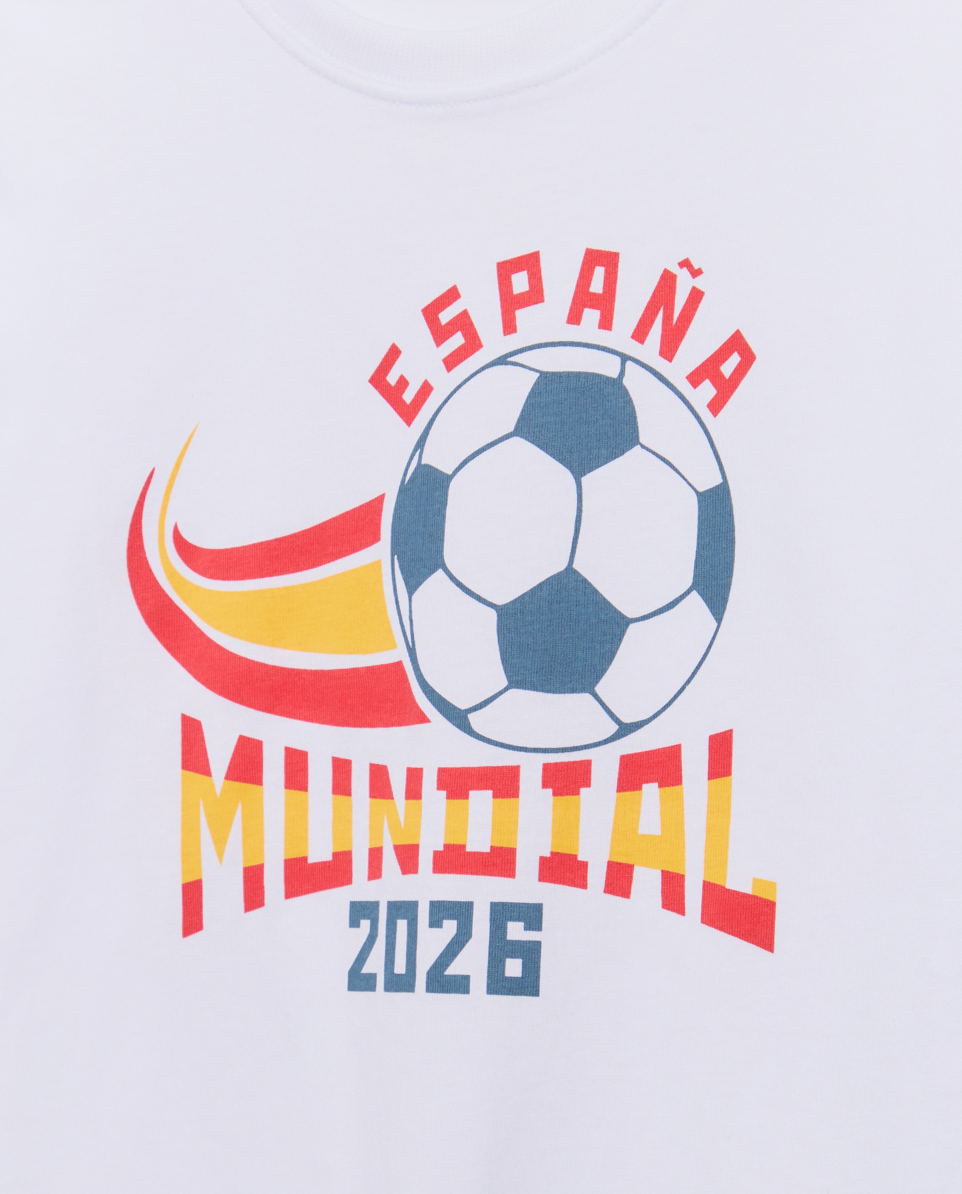 T-shirt de Manga Curta e Gola Redonda Mundial para Criança Kids El Corte Inglés Branco-5