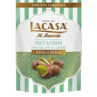 Amêndoas Cobertas de Chocolate Pistacho embalagem 100 g - Lacasa