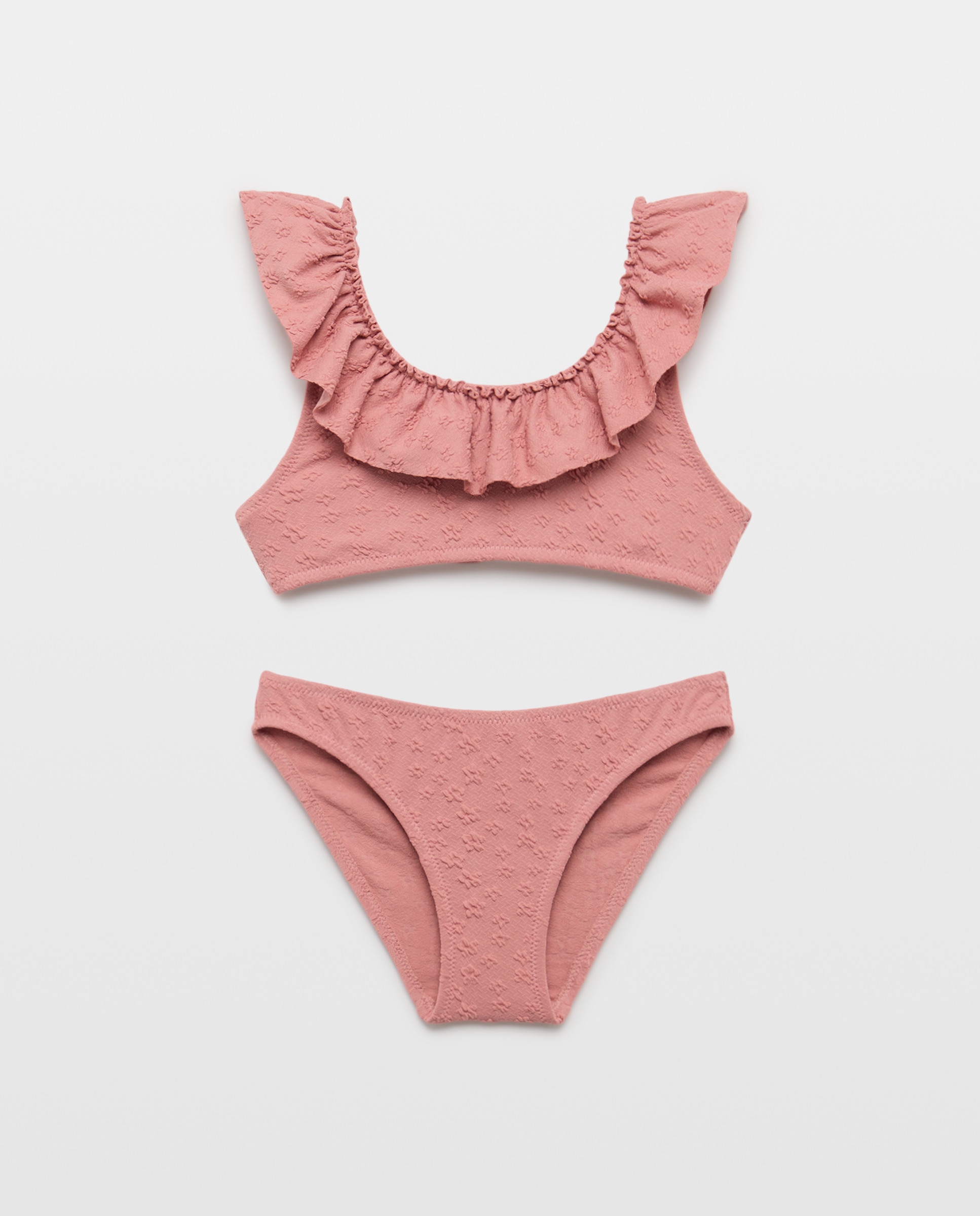 Biquíni com Estrutura e Estampado Floral 230 Rosa Escuro-4