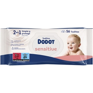 toallitas húmedas infantiles Sensitive limpia y protege envase 56 unidades - Dodot