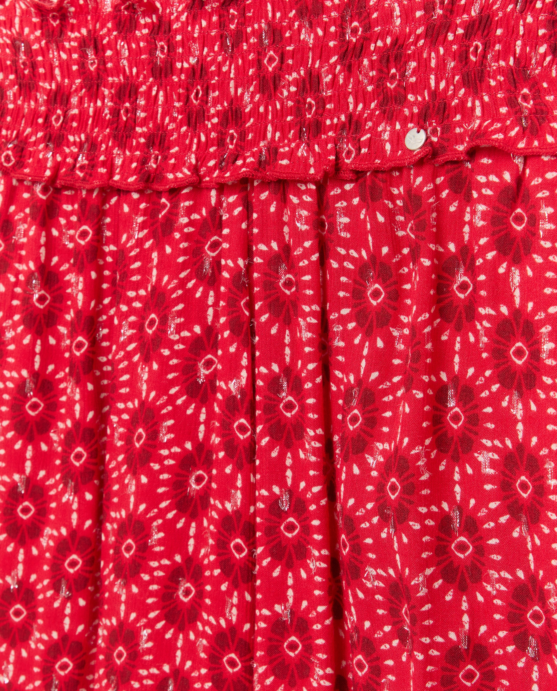Calças Estampadas com Elásticos 600 Vermelho-5