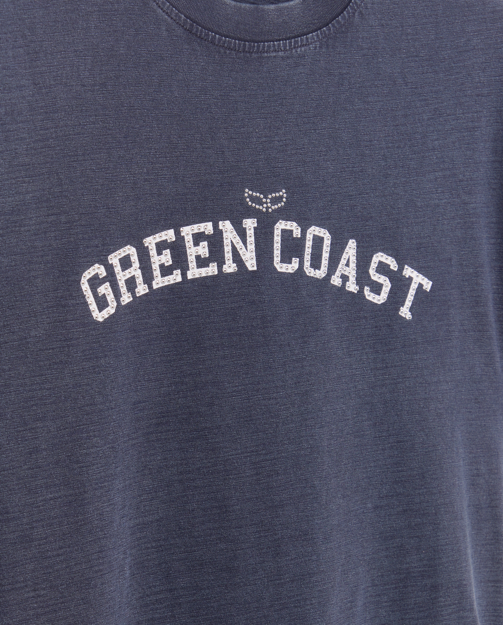 Camiseta de mujer lavada con print - Green Coast - Azul marino Azul marino-5
