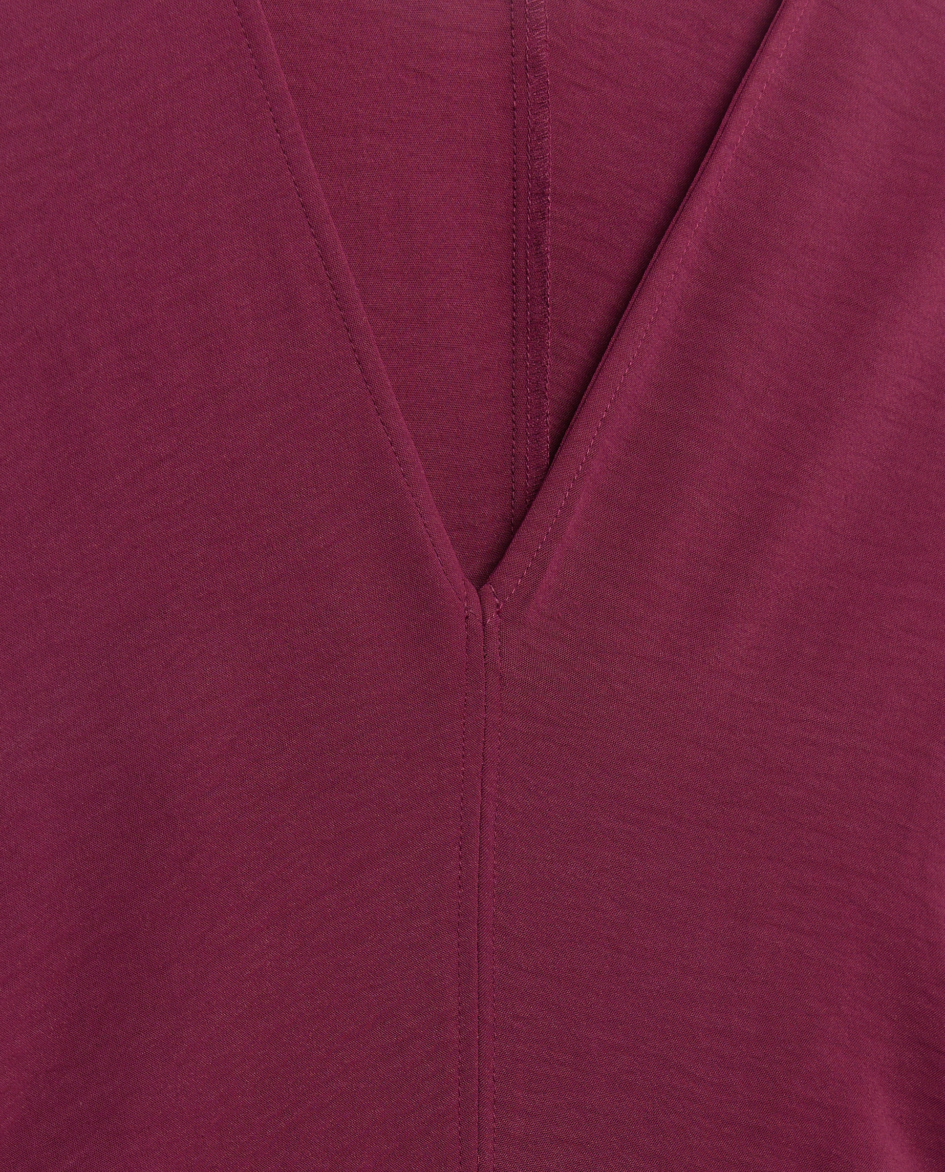 Vestido Midi Drapeado sem Mangas Bordeaux-5