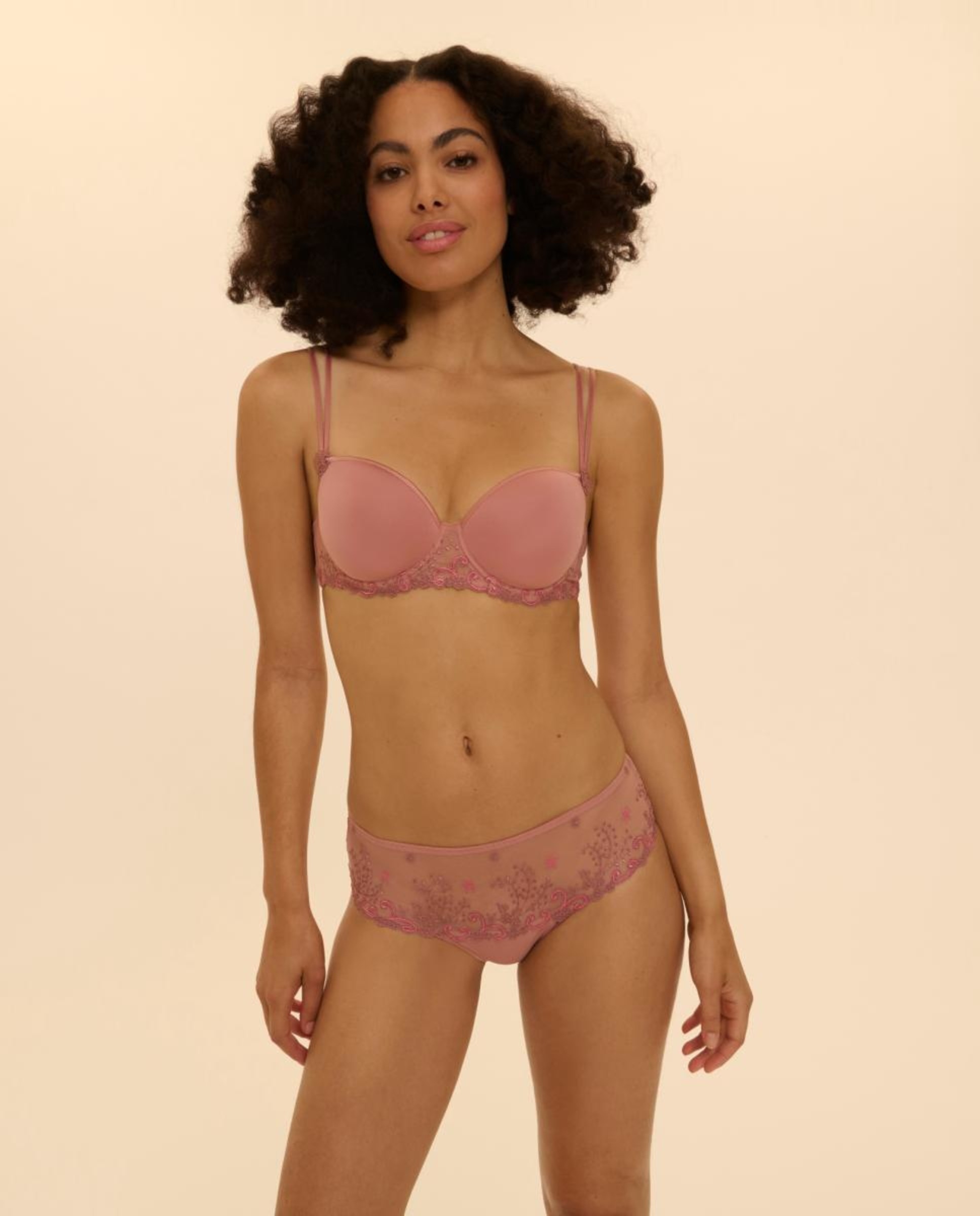 Culotte Delice de Tule com Bordado - Rosa Rosa-5