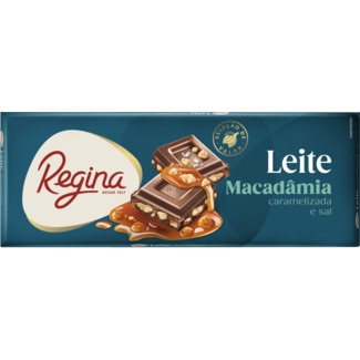 Chocolate de Leite Macadâmia  e Caramelo Salgado tablete 200 g - Regina