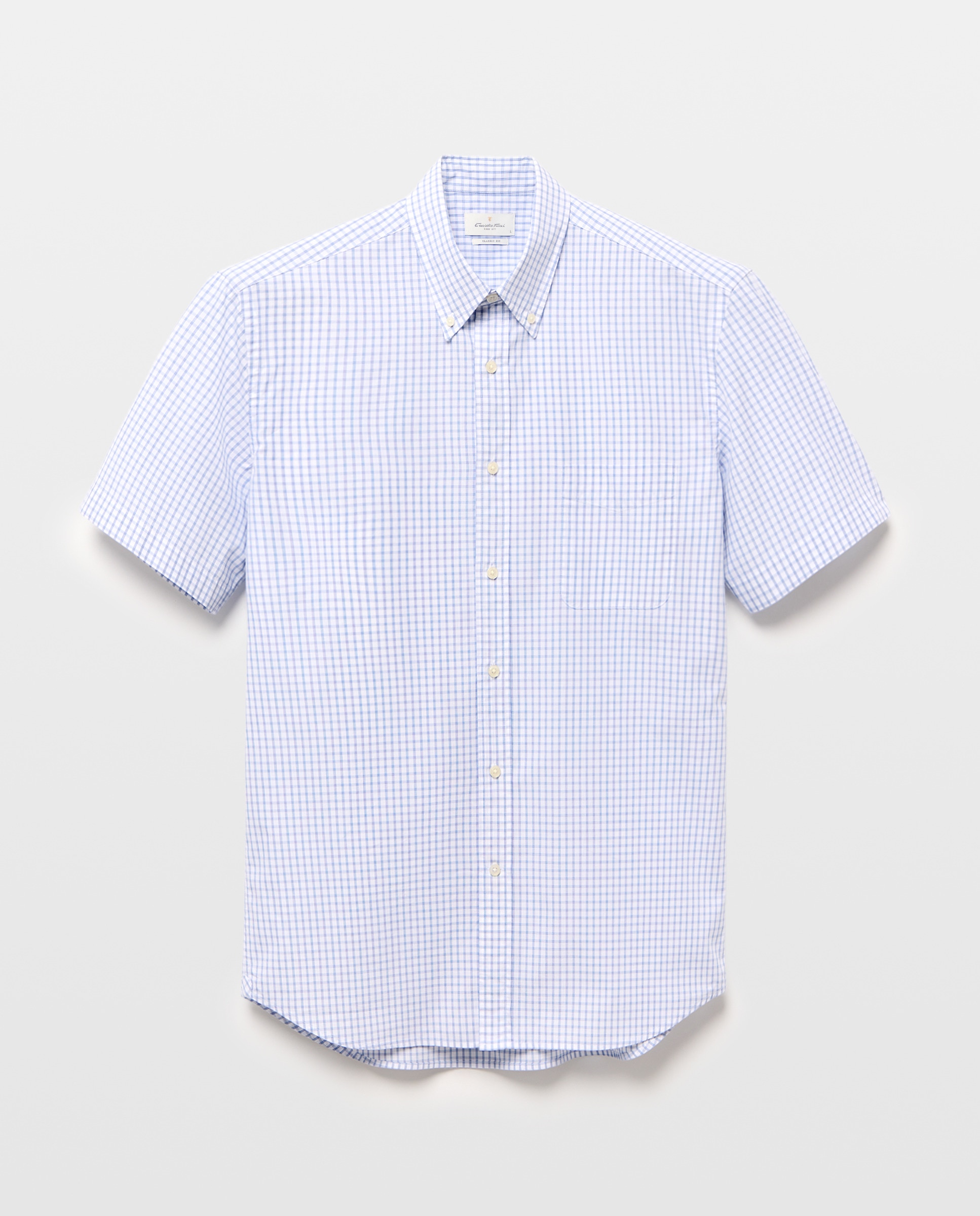 Camisa Casual de Popelina com Manga Curta Azul-marinho-4
