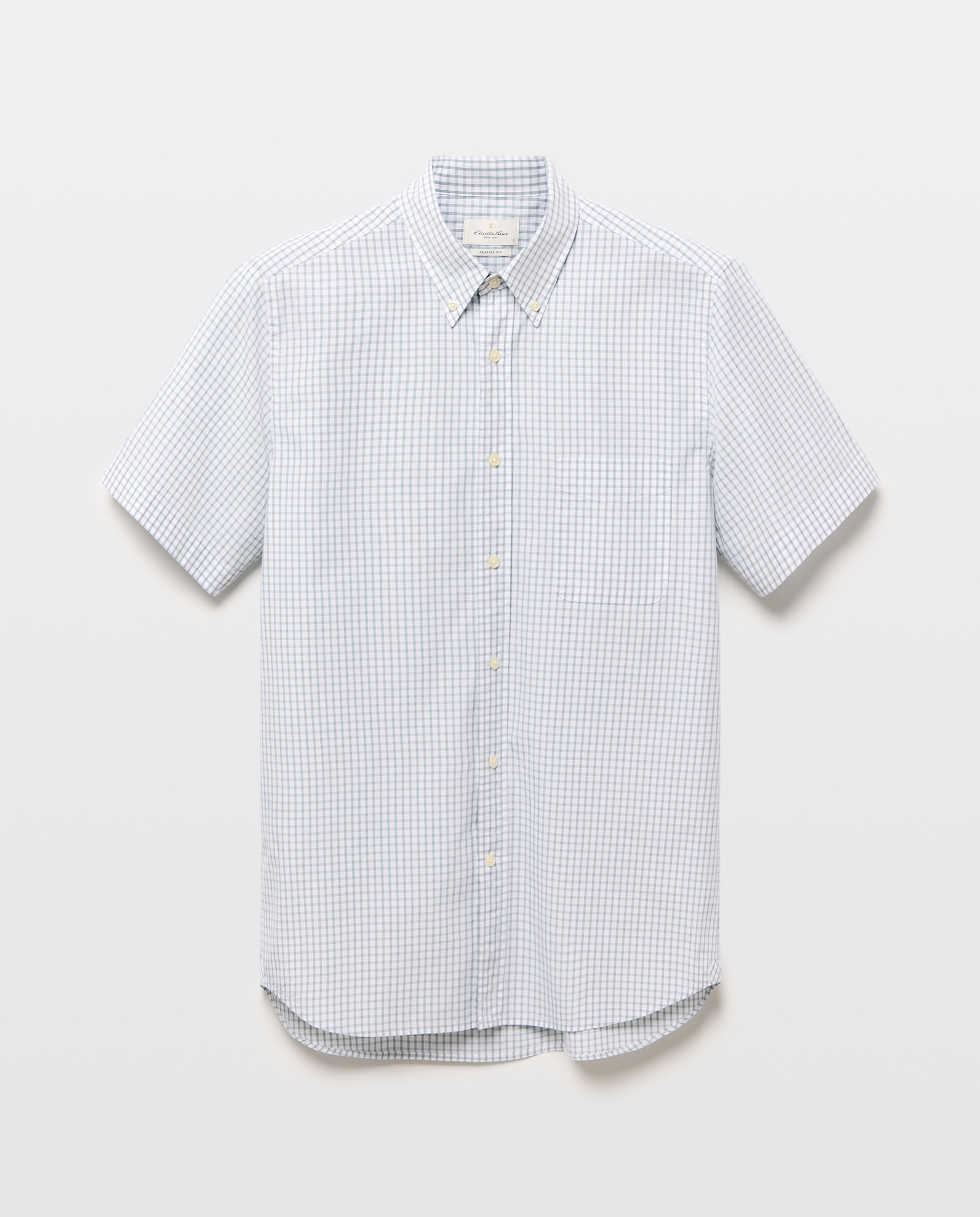 Camisa Casual de Popelina com Manga Curta Verde-4